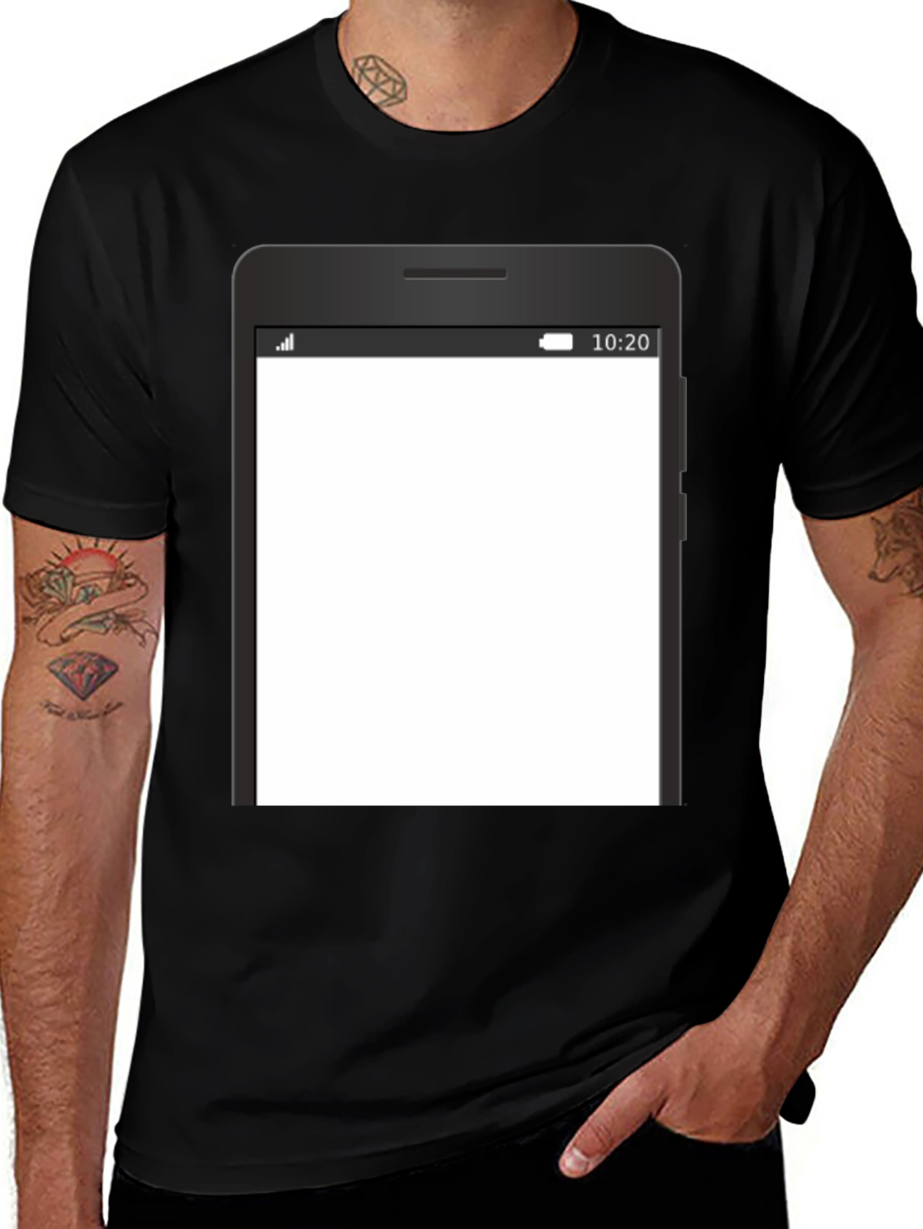 Smartphone Graphic T-Shirt - Black