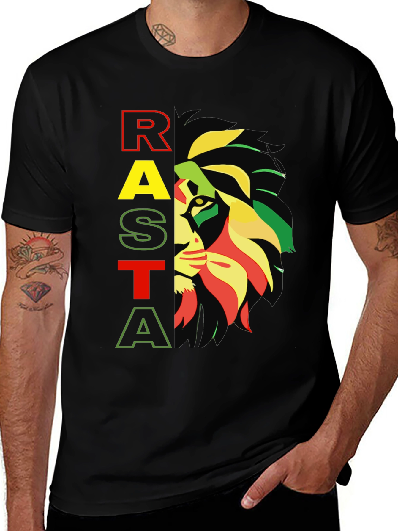 Rasta Lion Graphic Tee - Reggae Inspired Design