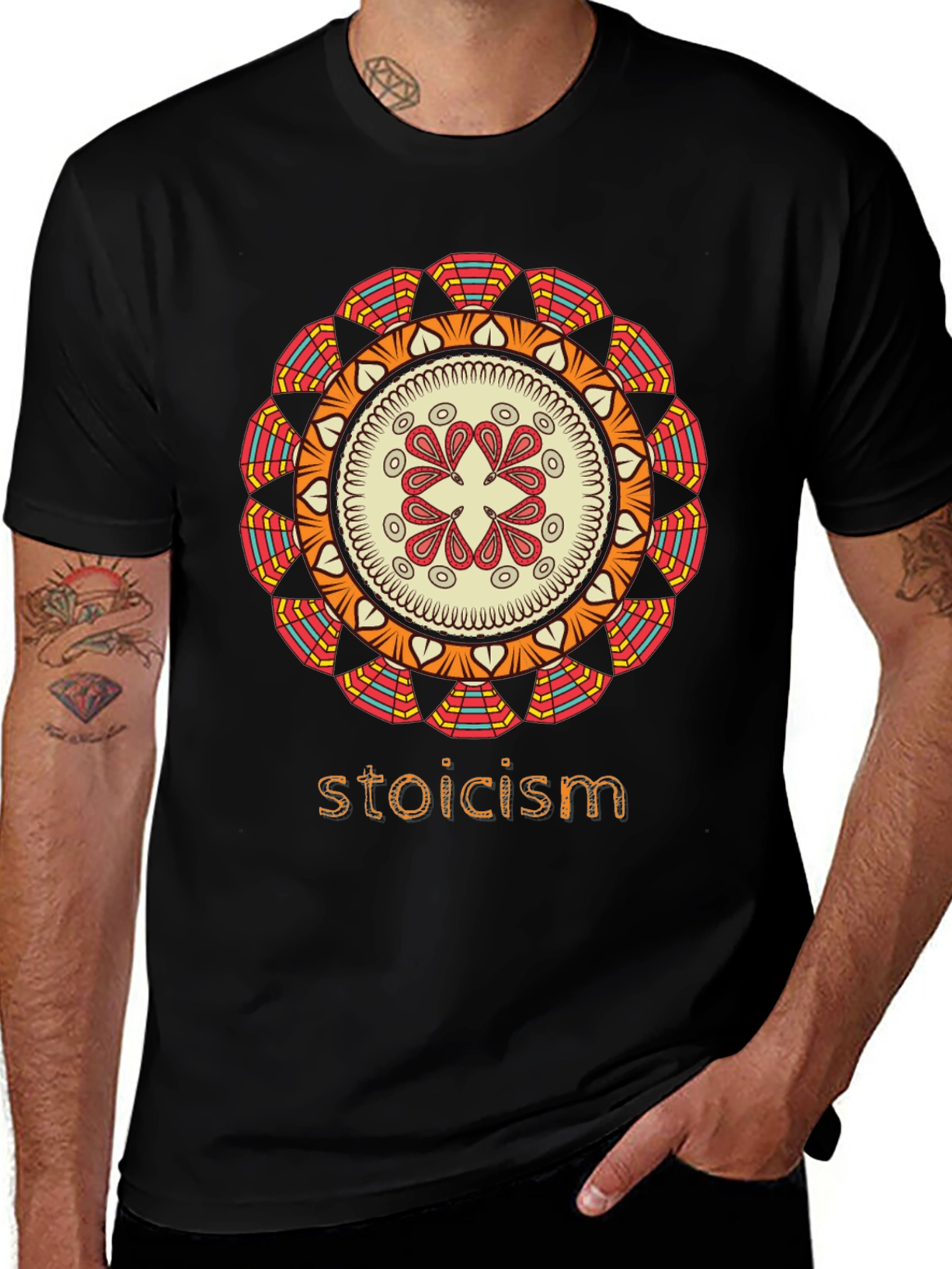 Variant 26 of Stoicism Mandala Graphic T-Shirt - Stylish Unisex Tee
