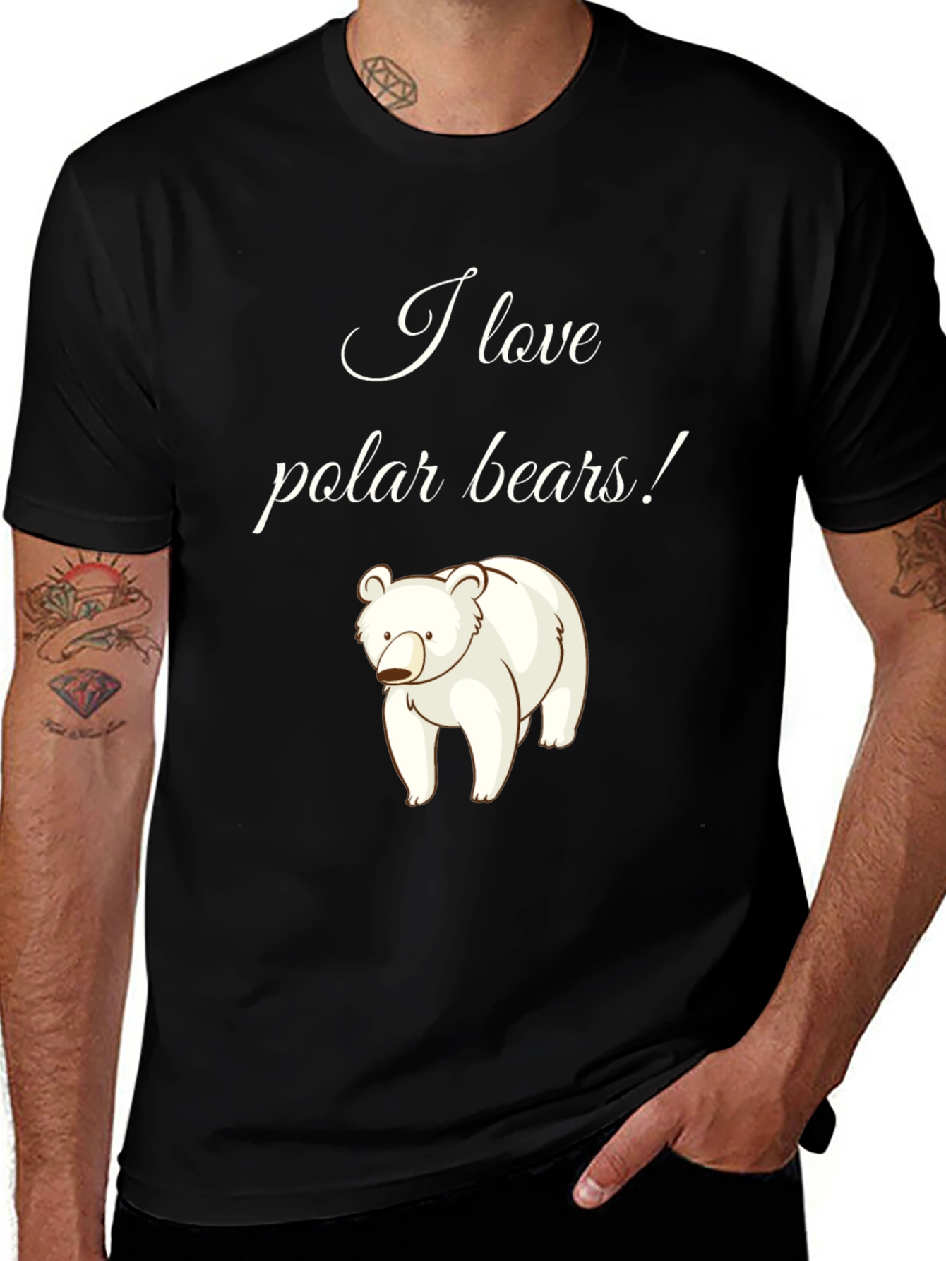 Variant 28 of I Love Polar Bears Black T-Shirt