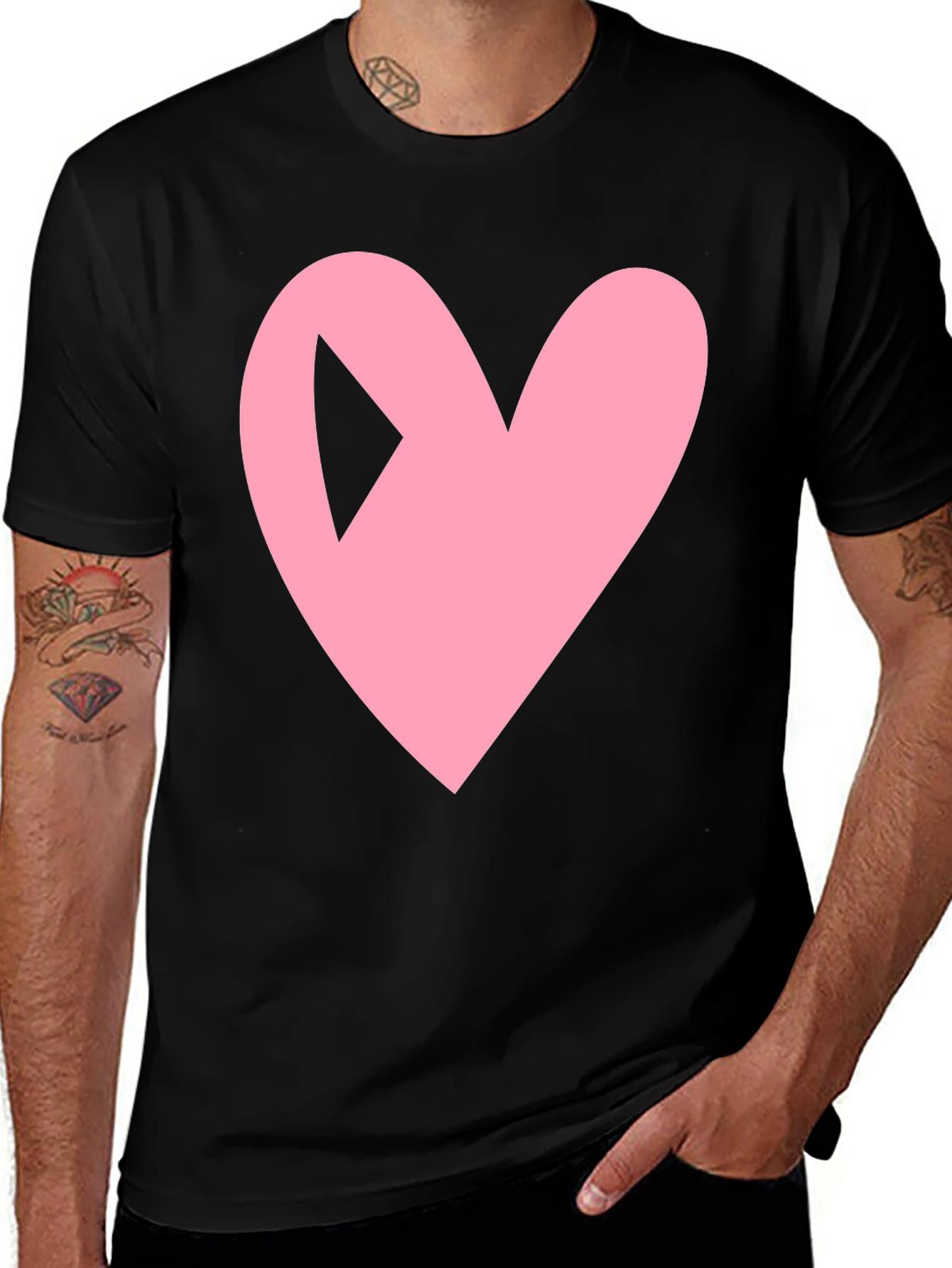 Variant 21 of Heart Play Button Black Tee