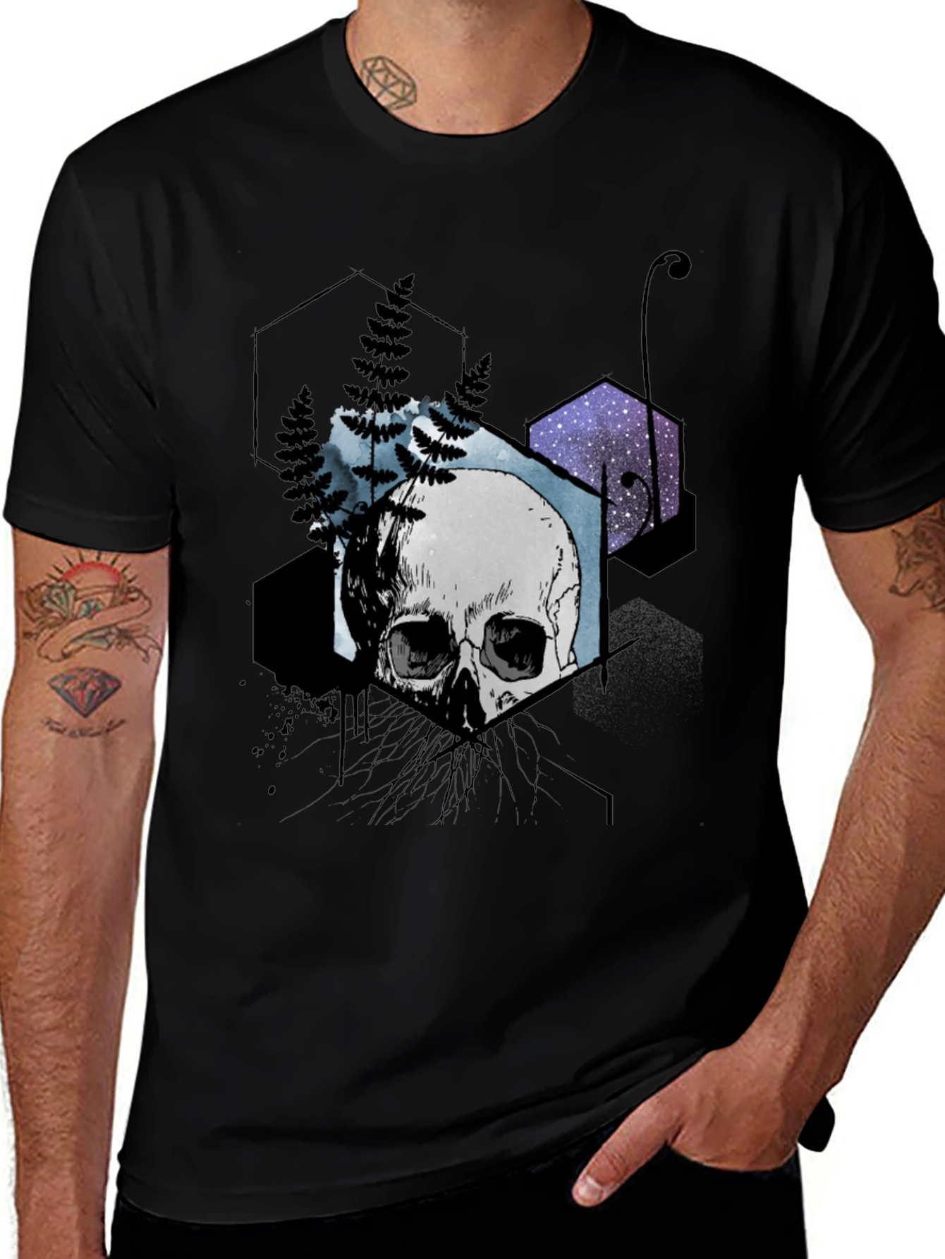 Skull & Geometry Graphic Tee