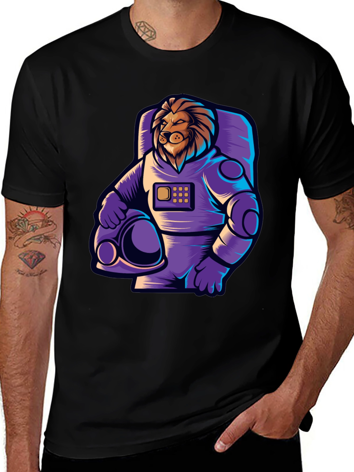 Variant 28 of Lion Astronaut T-Shirt - Space Explorer Tee
