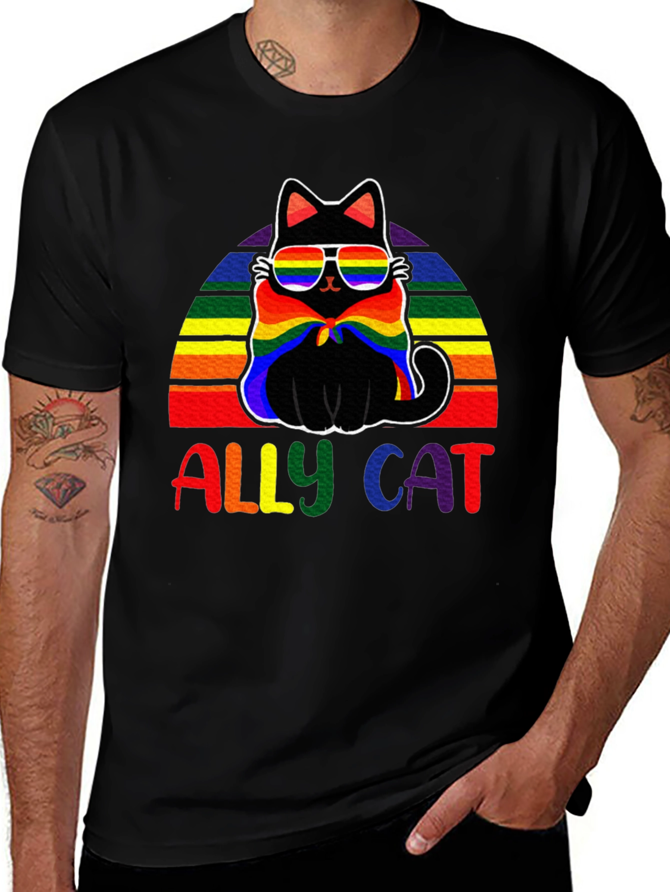 Ally Cat Rainbow T-Shirt