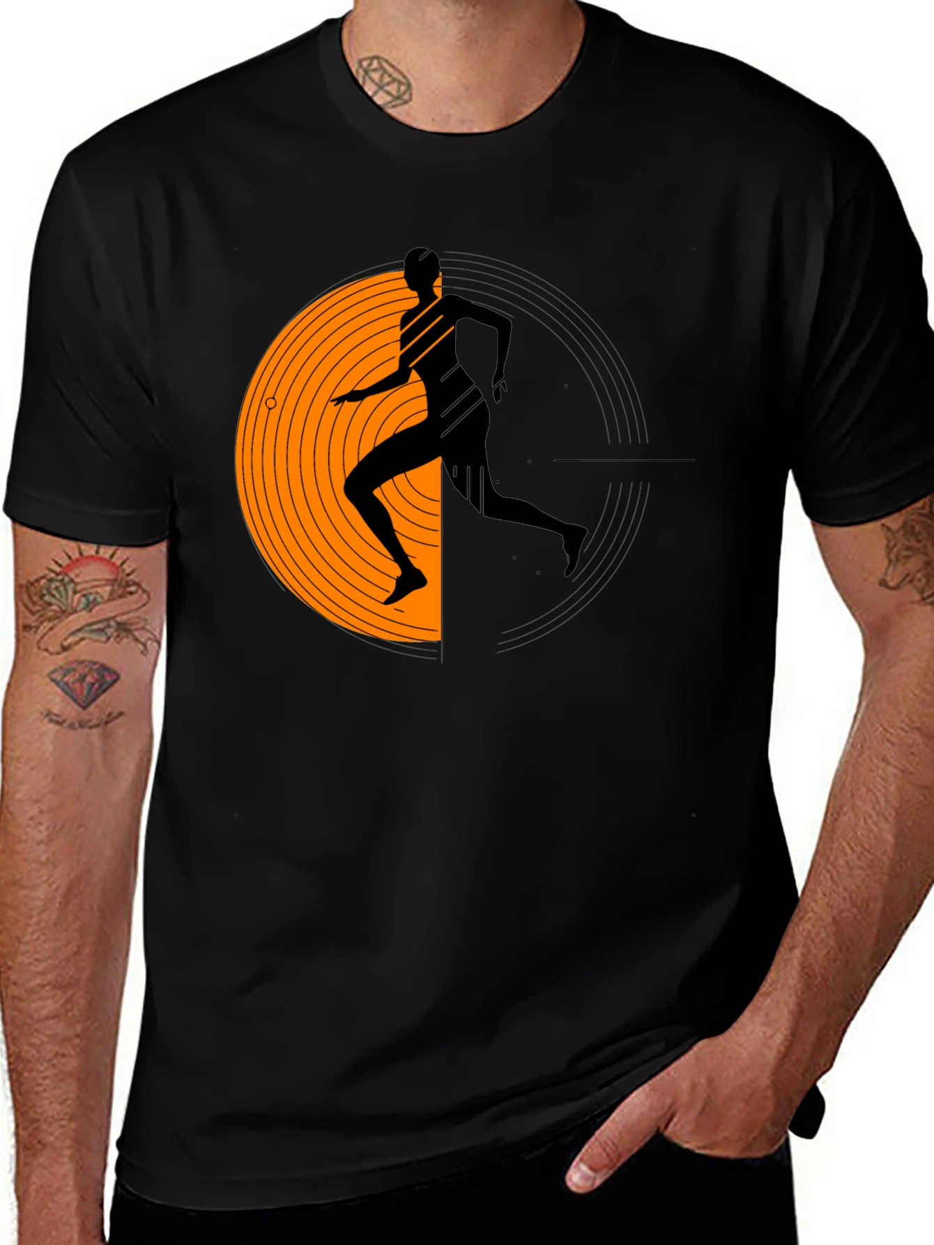 Variant 15 of Runner Graphic Tee - Men's Black T-Shirt