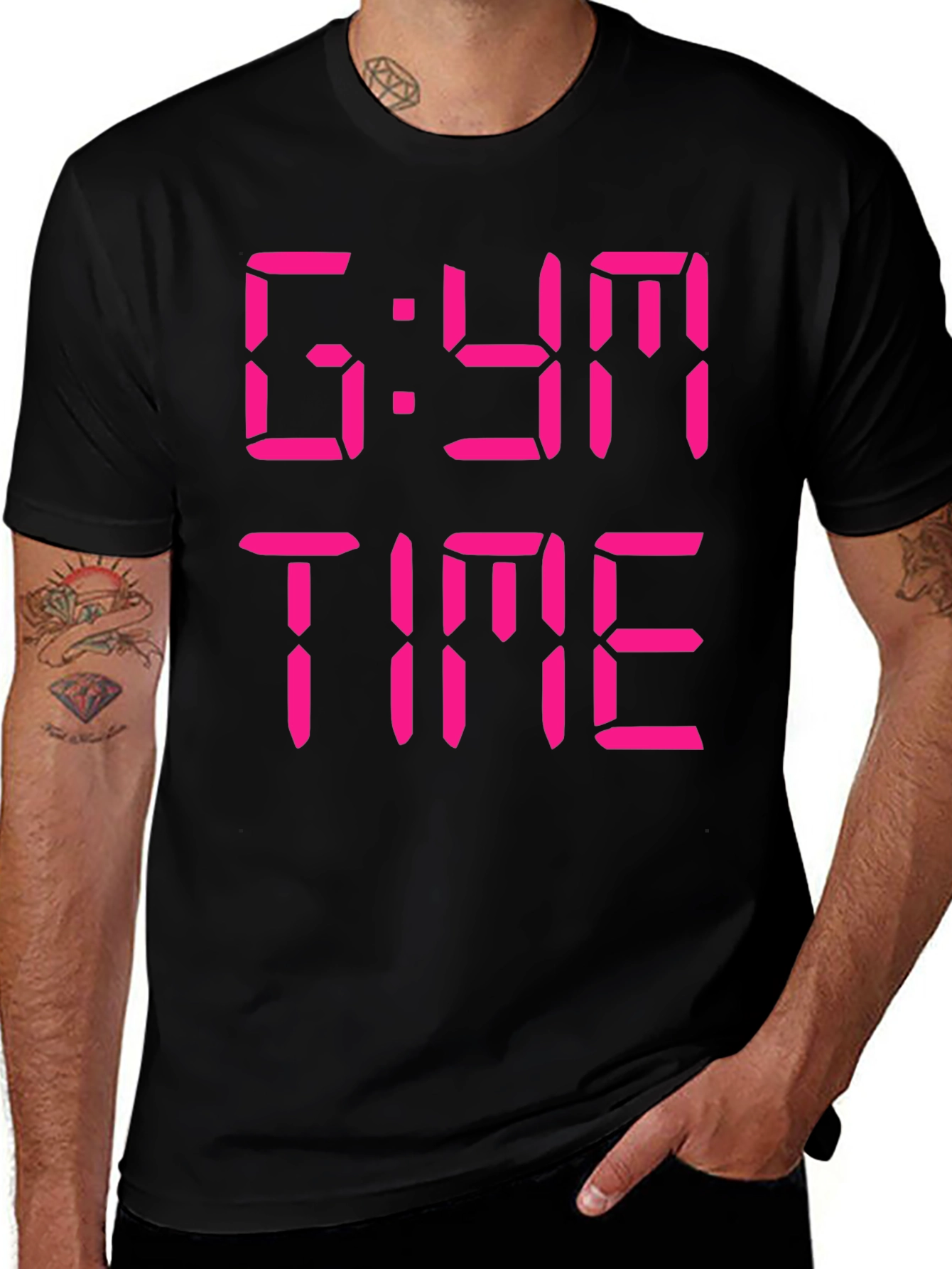 Variant 16 of Gym Time T-Shirt - Black Workout Tee