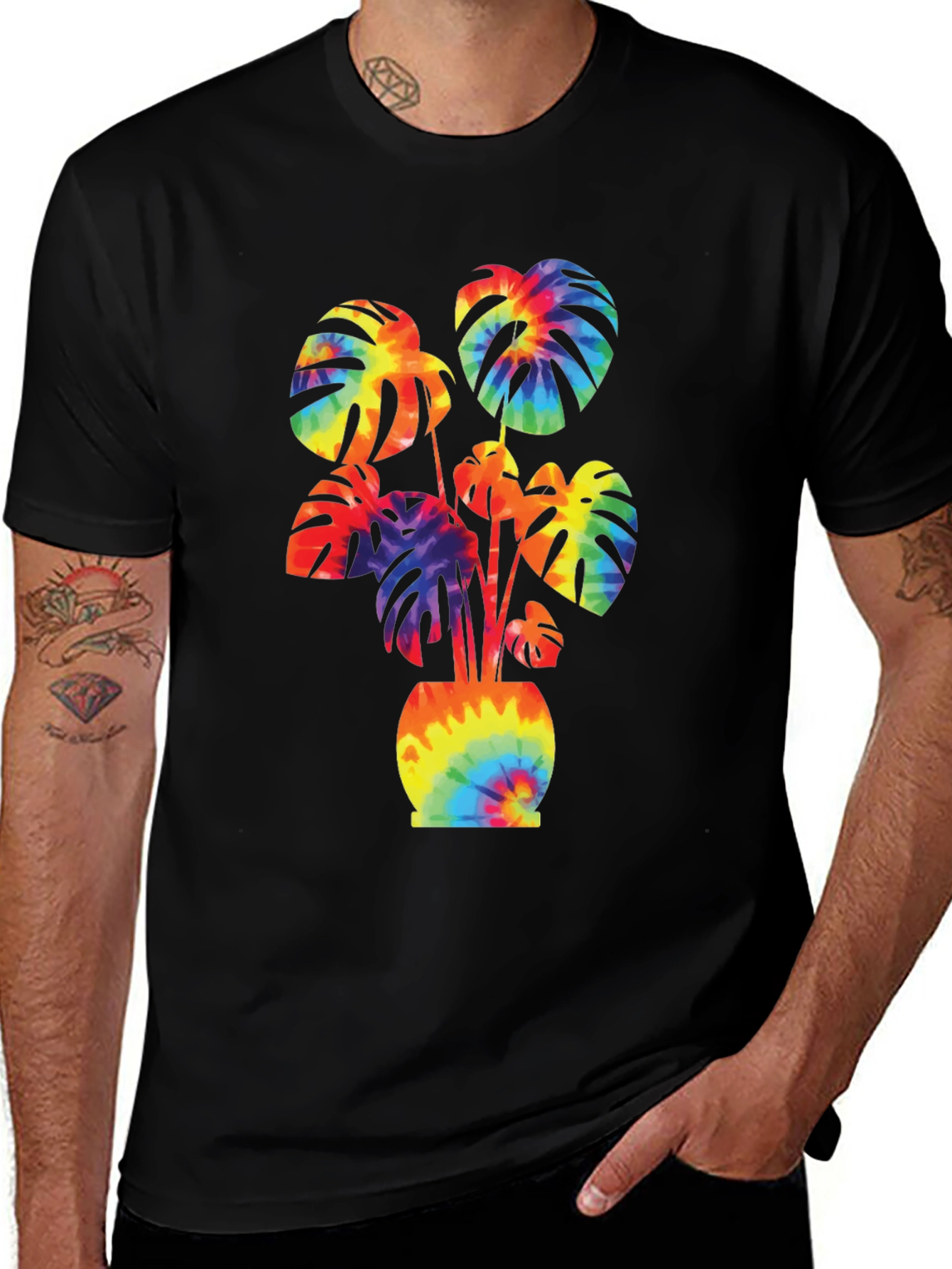 Variant 27 of Tie-Dye Monstera Plant T-Shirt