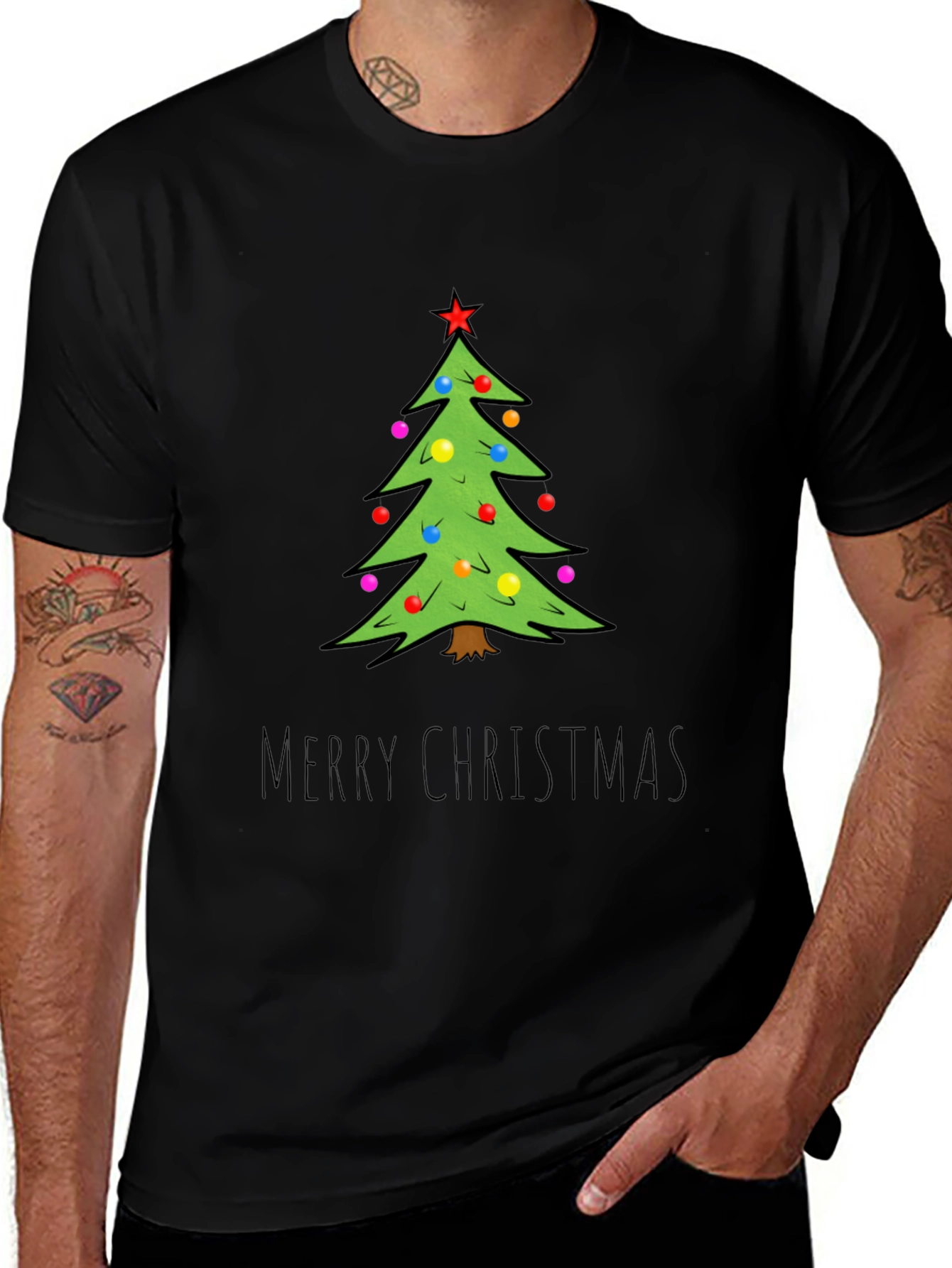 Variant 28 of Festive Merry Christmas Tree Graphic Tee