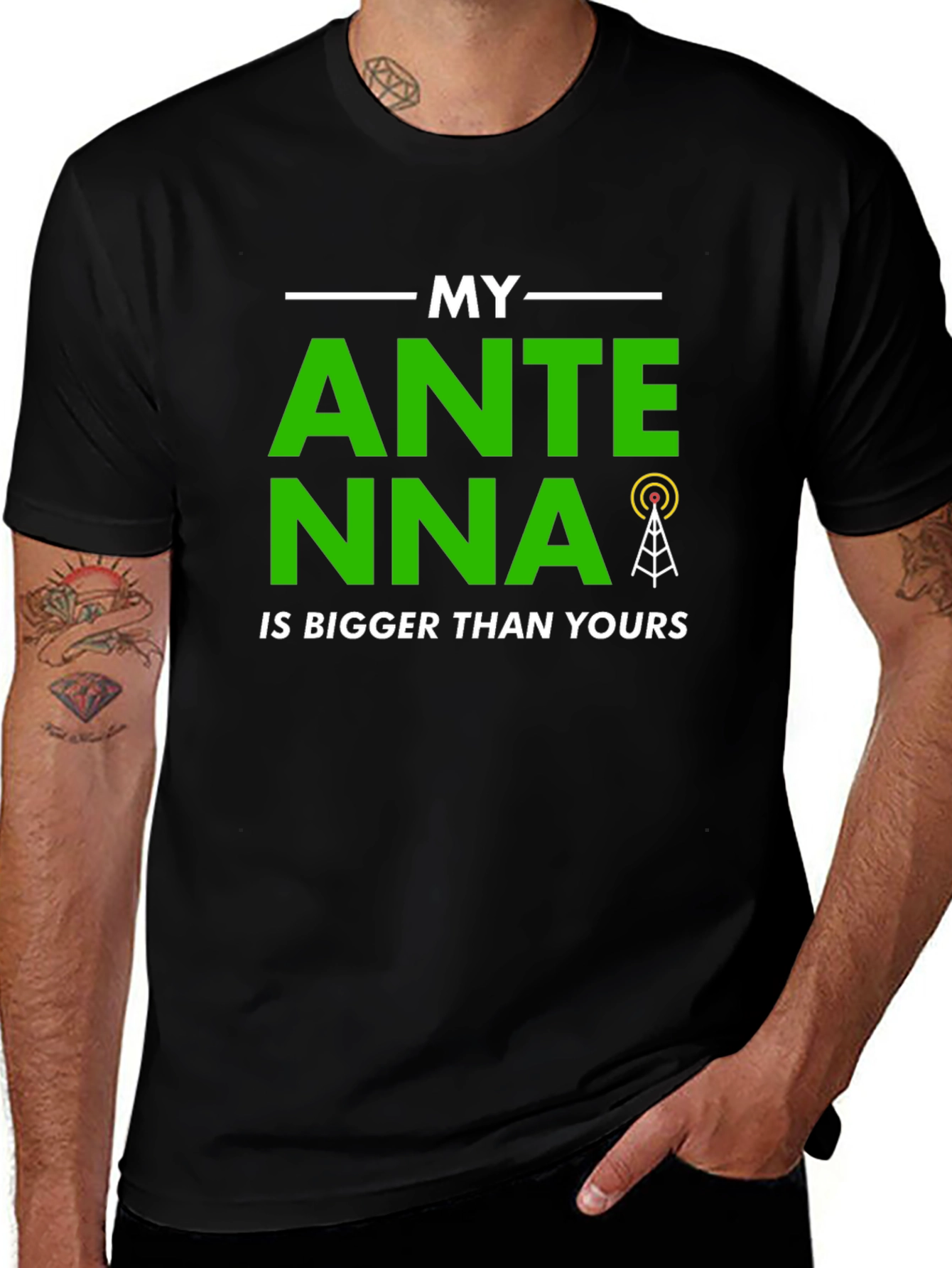 My Antenna Is Bigger T-Shirt - Funny Geeky Ham Radio Operator