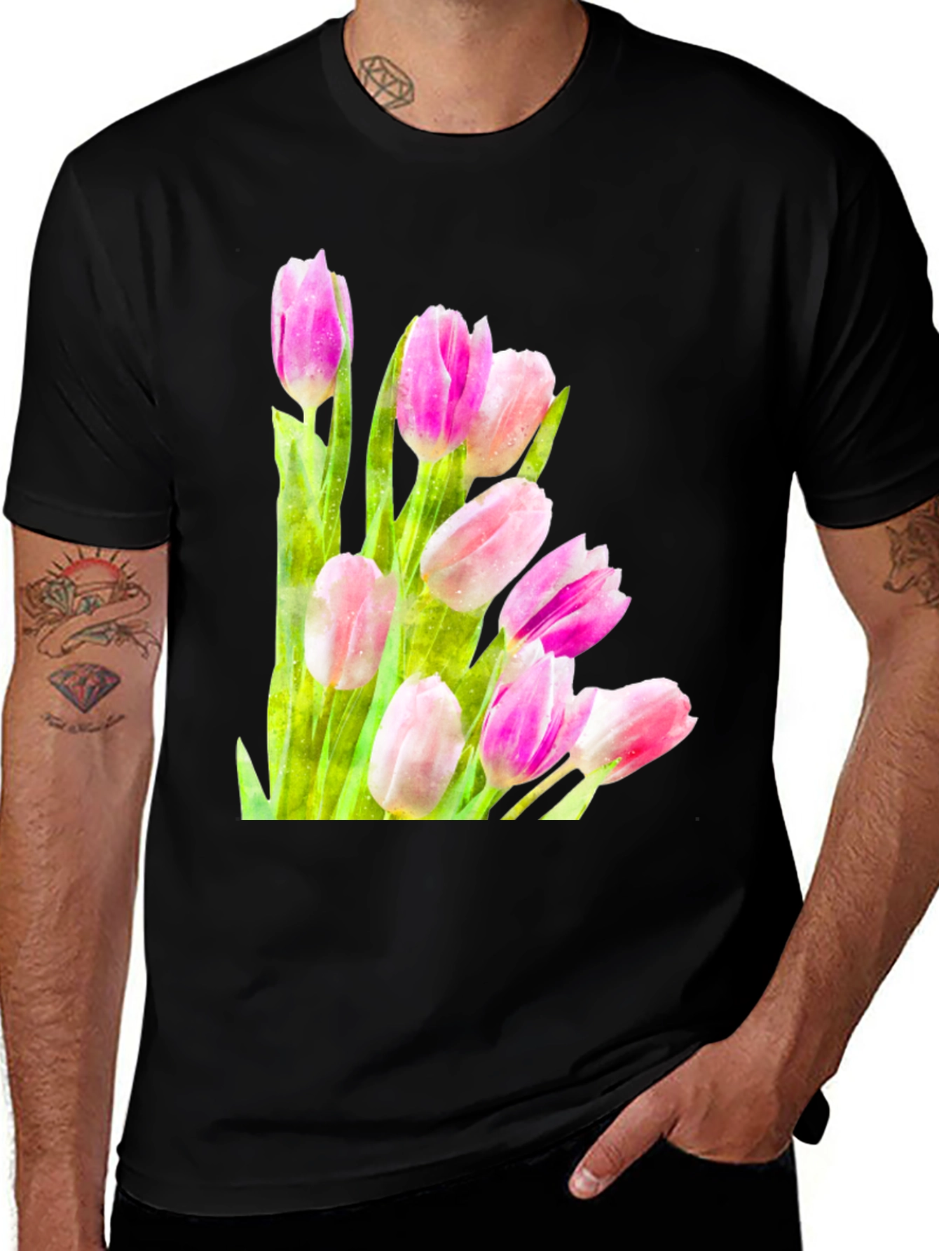 Variant 23 of Tulip Bloom Tee - Floral Graphic T-Shirt
