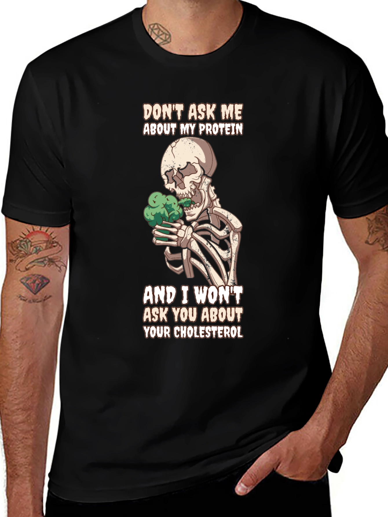 Variant 29 of Funny Vegan Skeleton Graphic T-Shirt