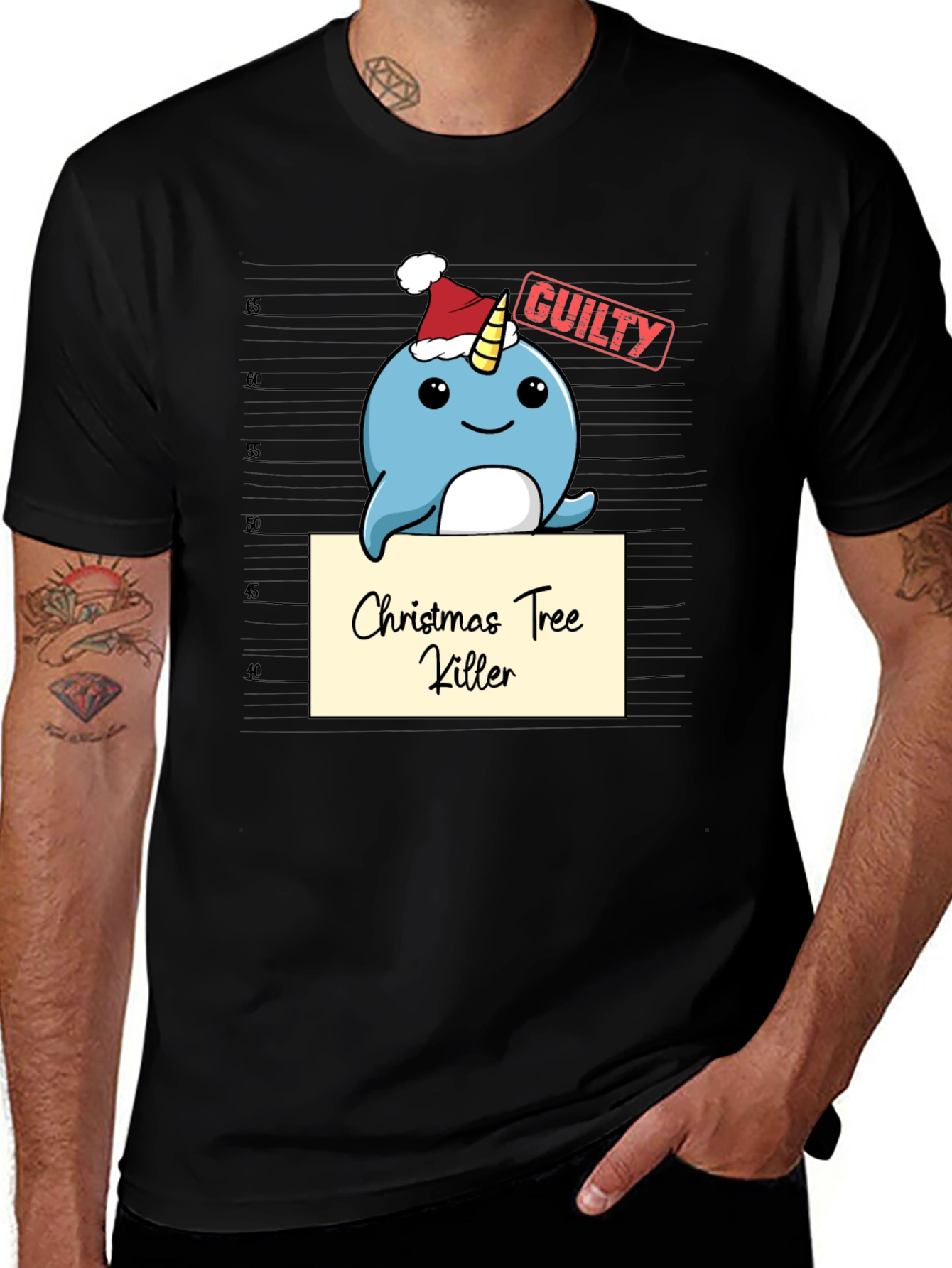 Christmas Tree Killer Narwhal T-Shirt
