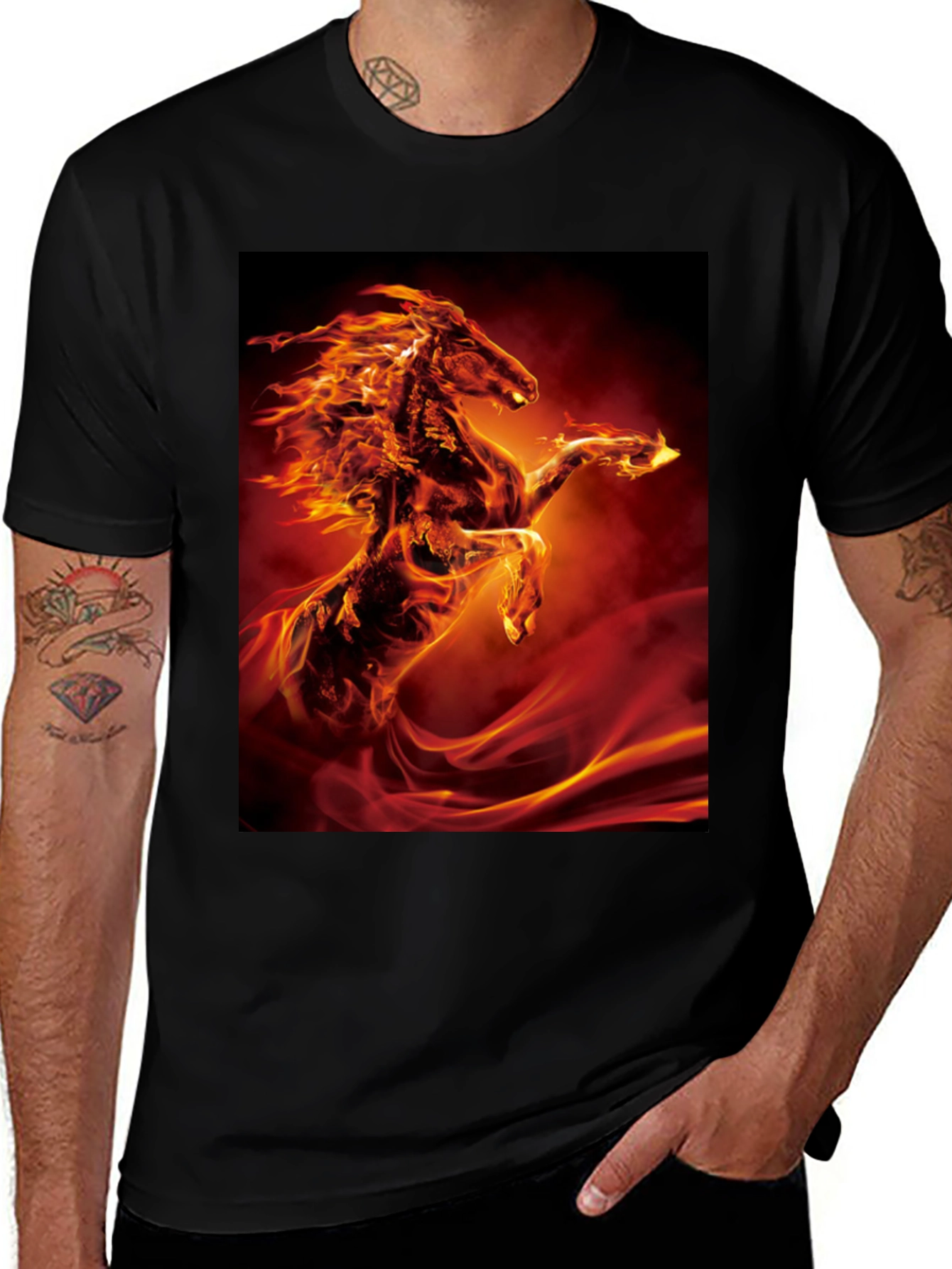 Variant 30 of Fiery Horse Graphic Tee - Bold & Unique Design