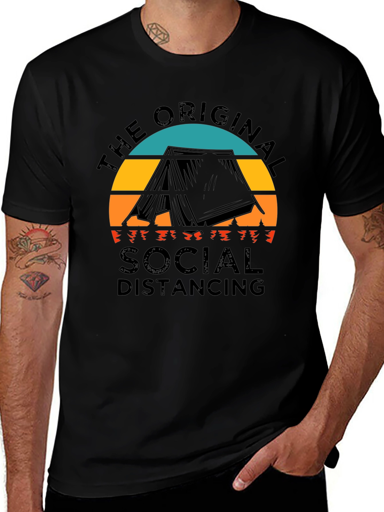 Variant 14 of The Original Social Distancing Camping T-Shirt