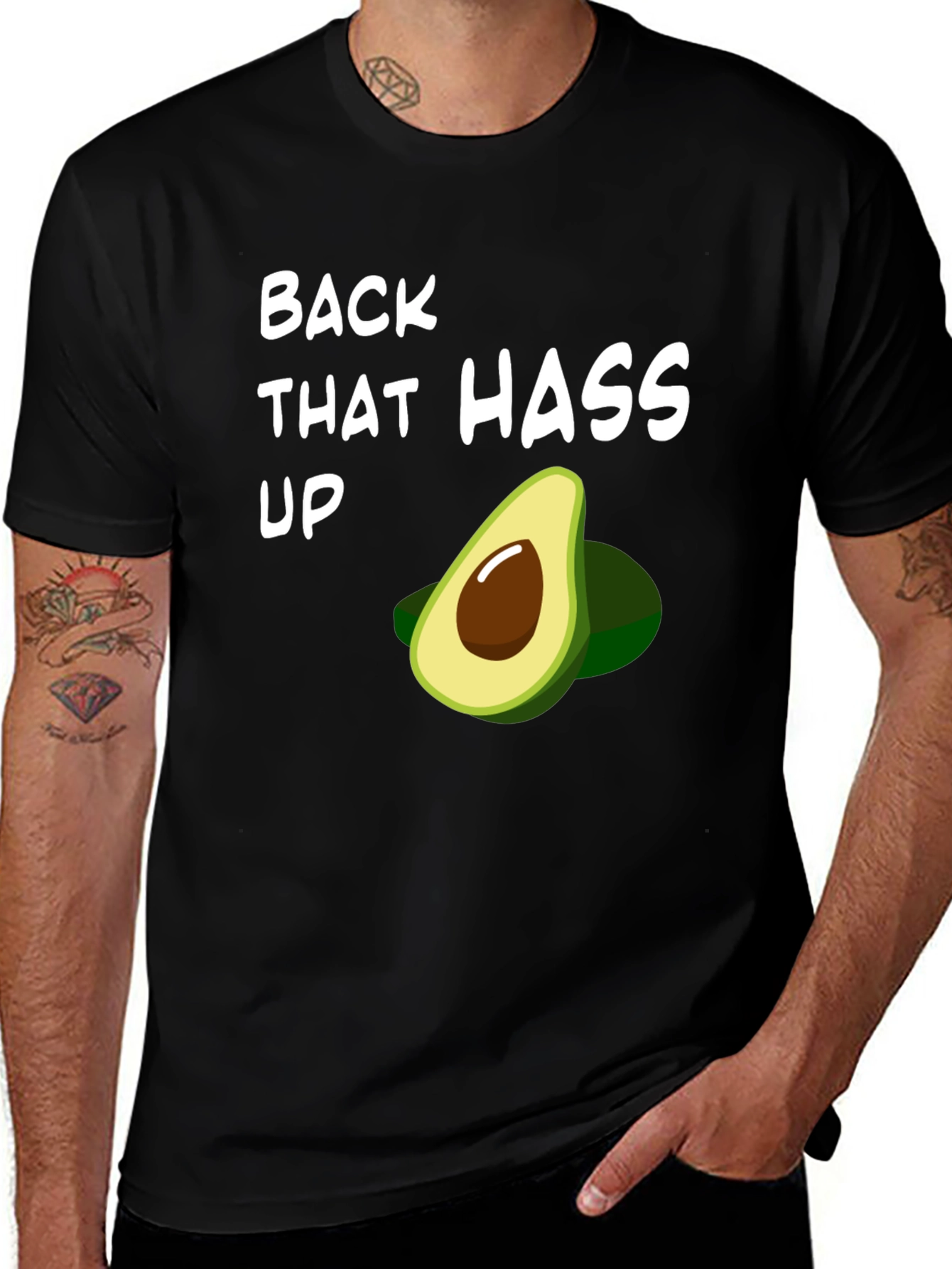 Variant 5 of Back That Hass Up Avocado T-Shirt Funny Fruit Graphic Tee