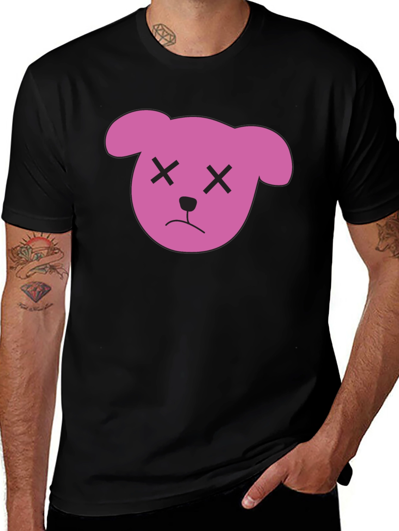 Variant 24 of Sad Dog Graphic Tee - Unisex Black T-Shirt