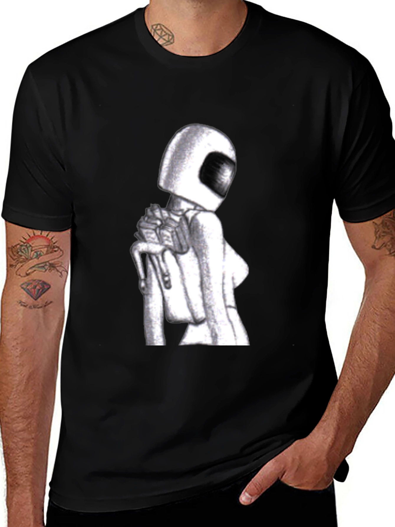 Variant 17 of The Stig Pose T-Shirt - Racing Car Driver Humor Tee