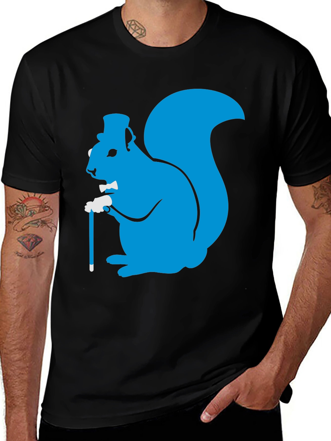 Variant 15 of Top Hat Squirrel Tee - Dapper Animal Shirt