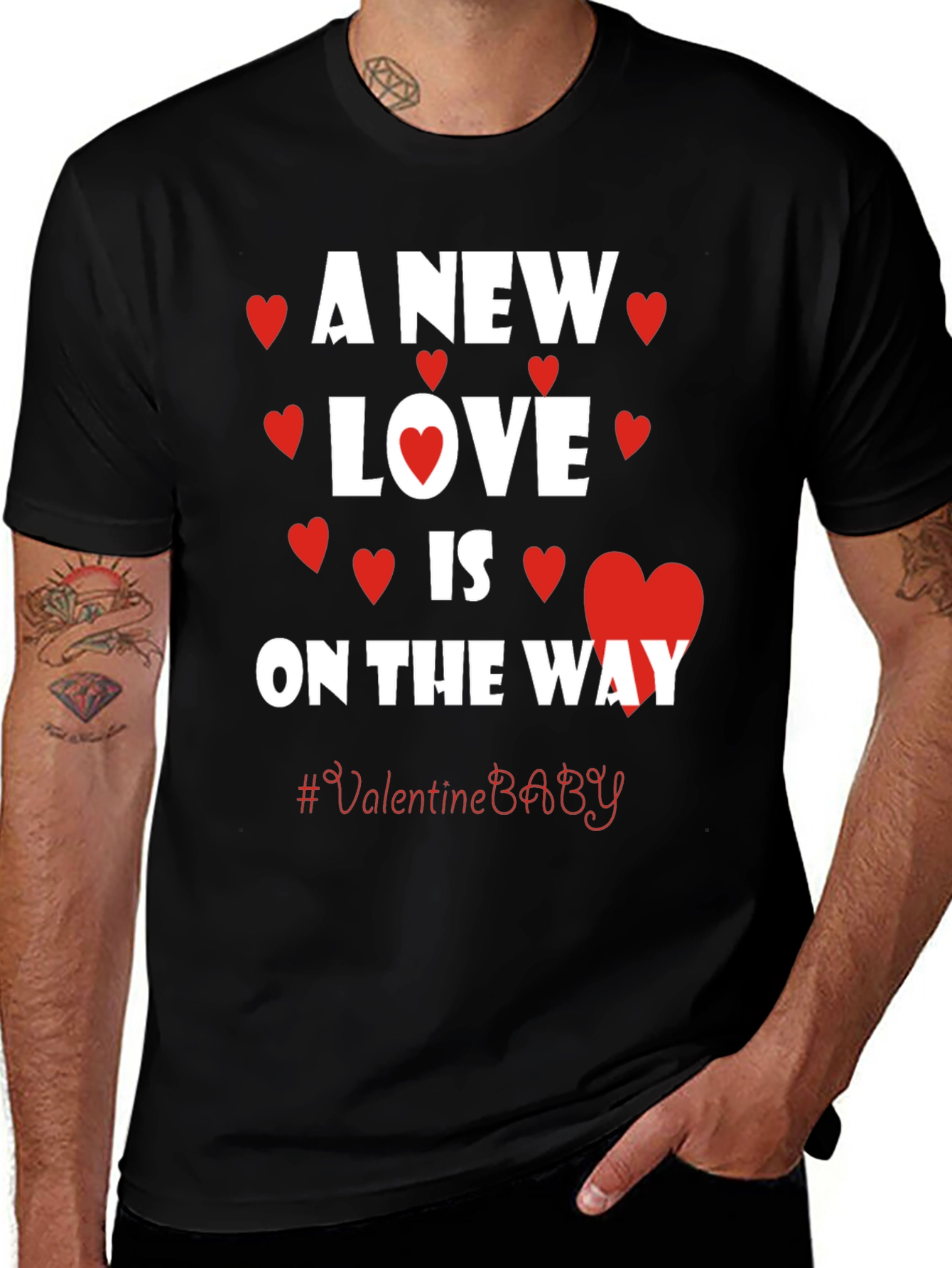 Variant 9 of A New Love is on The Way Valentine's Baby T-Shirt