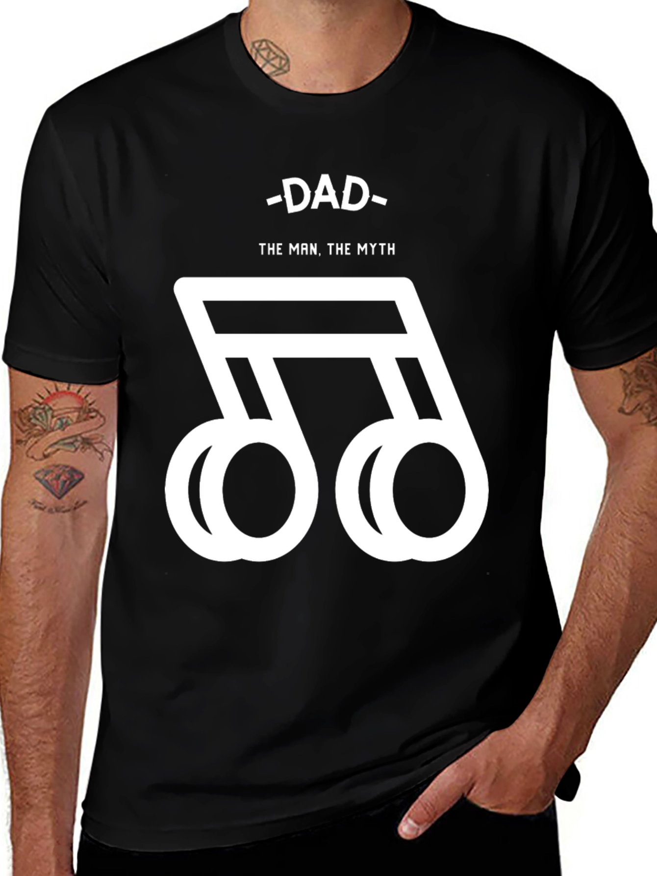 Dad The Man The Myth Music Note Graphic Tee