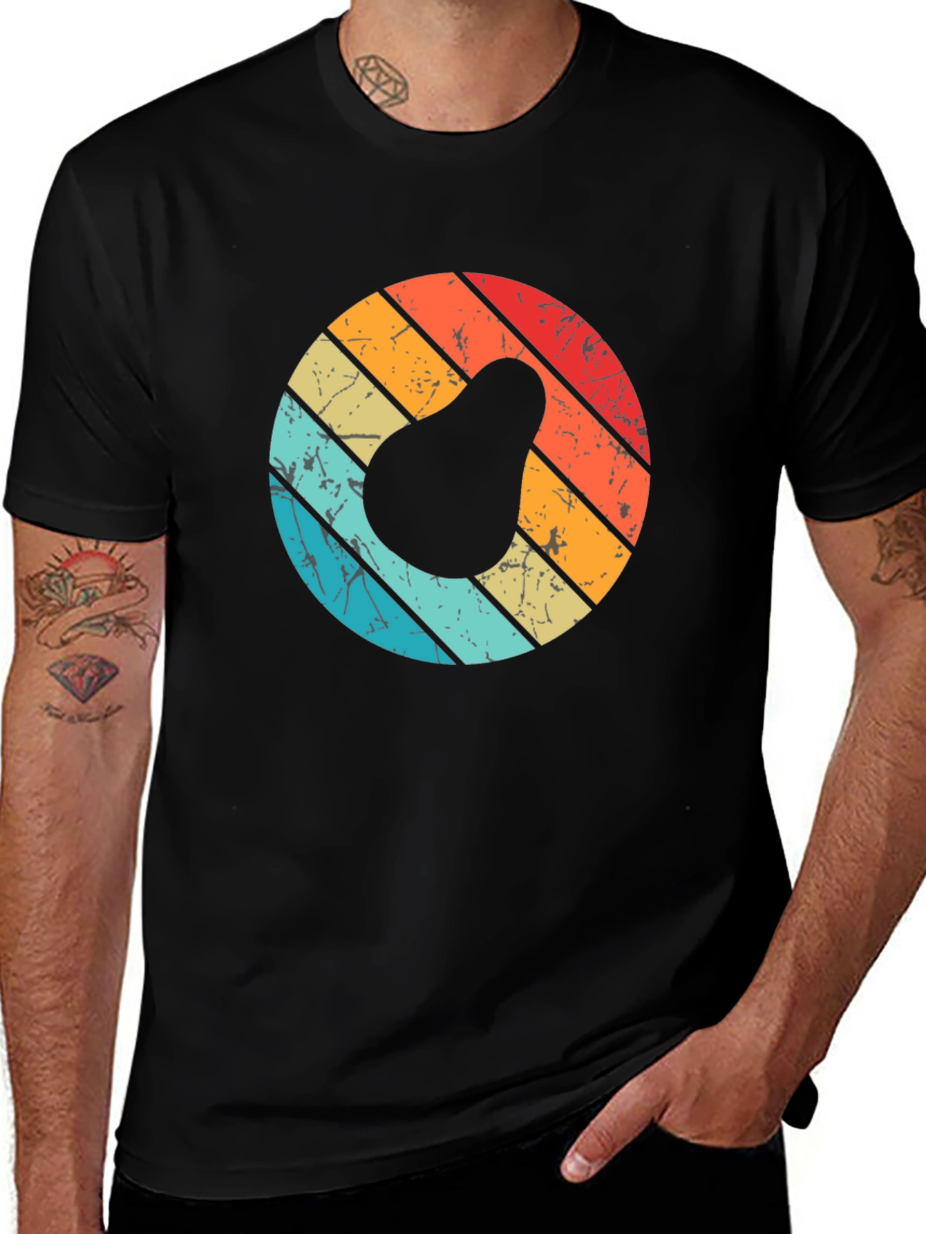 Variant 26 of Retro Avocado Circle Graphic T-Shirt