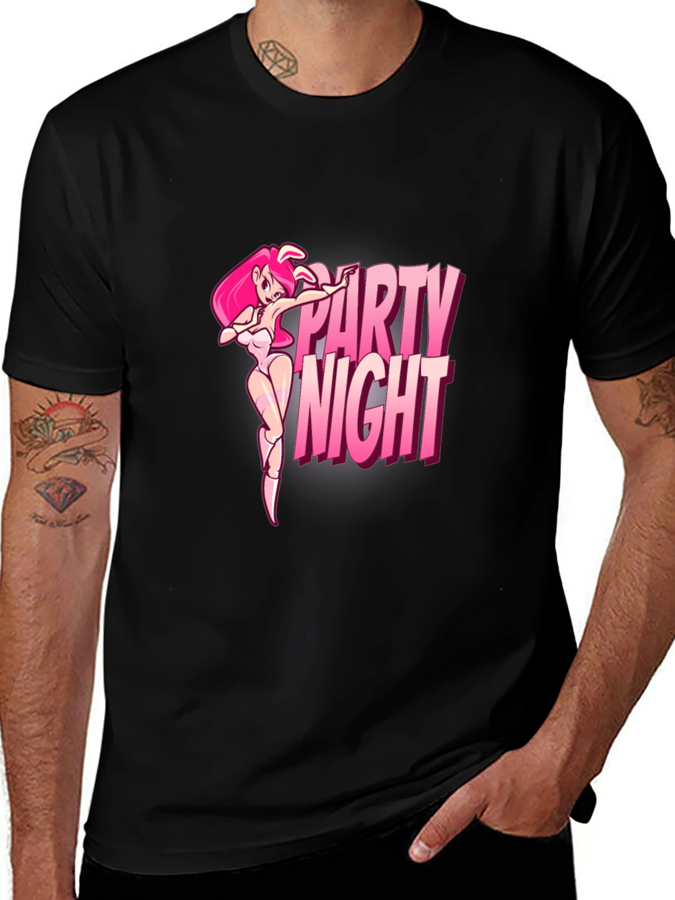 Variant 7 of Party Night Graphic Tee - Black