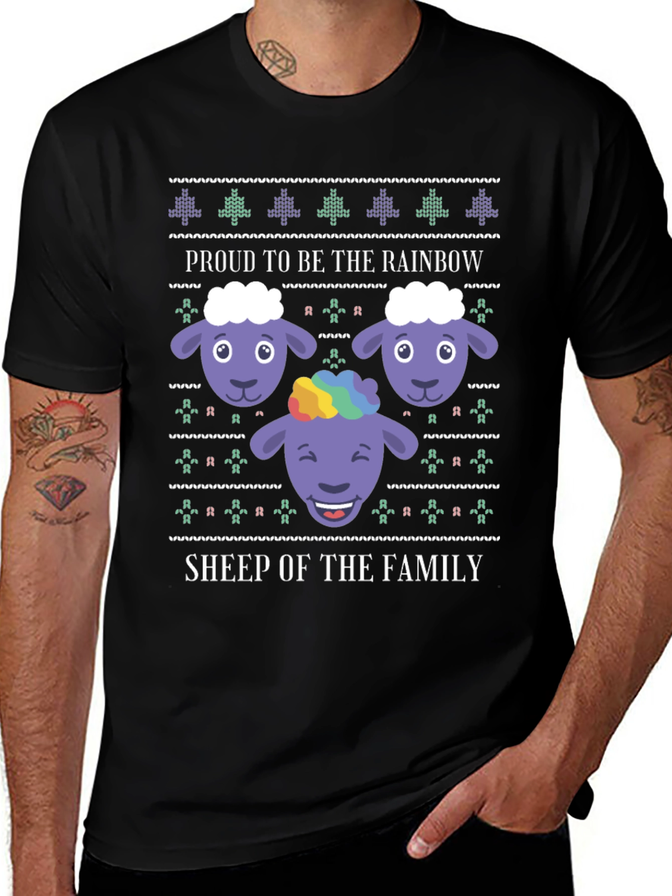 Variant 21 of Rainbow Sheep Family T-Shirt