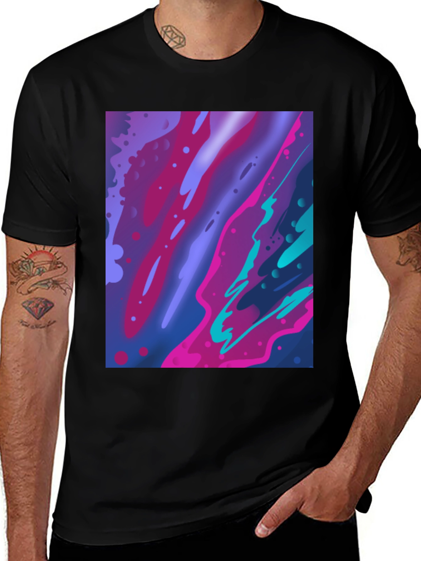 Variant 22 of Abstract Art Tee - Colorful Graphic Print T-Shirt