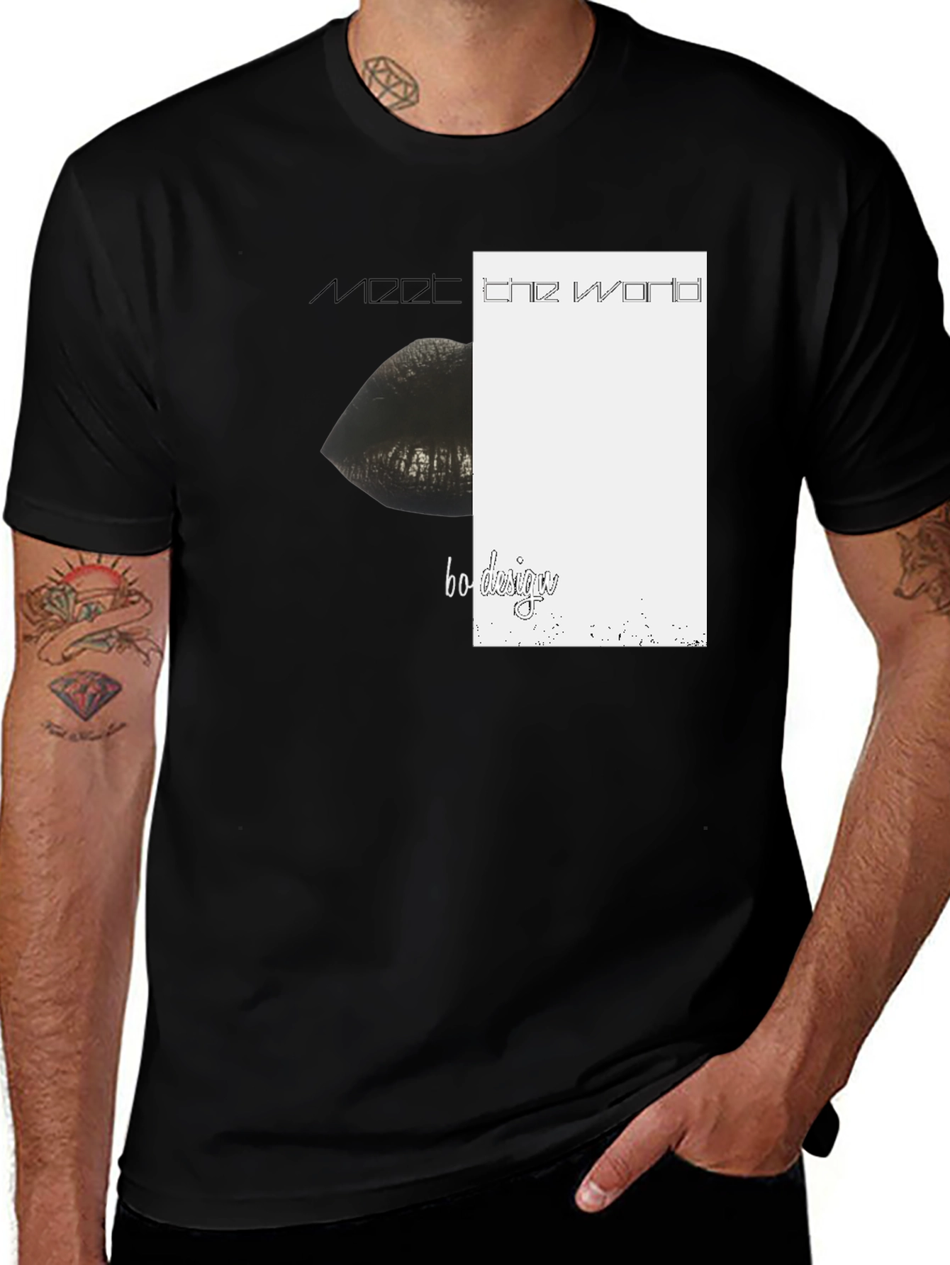 Variant 10 of Edgy Graphic Print Black Tee