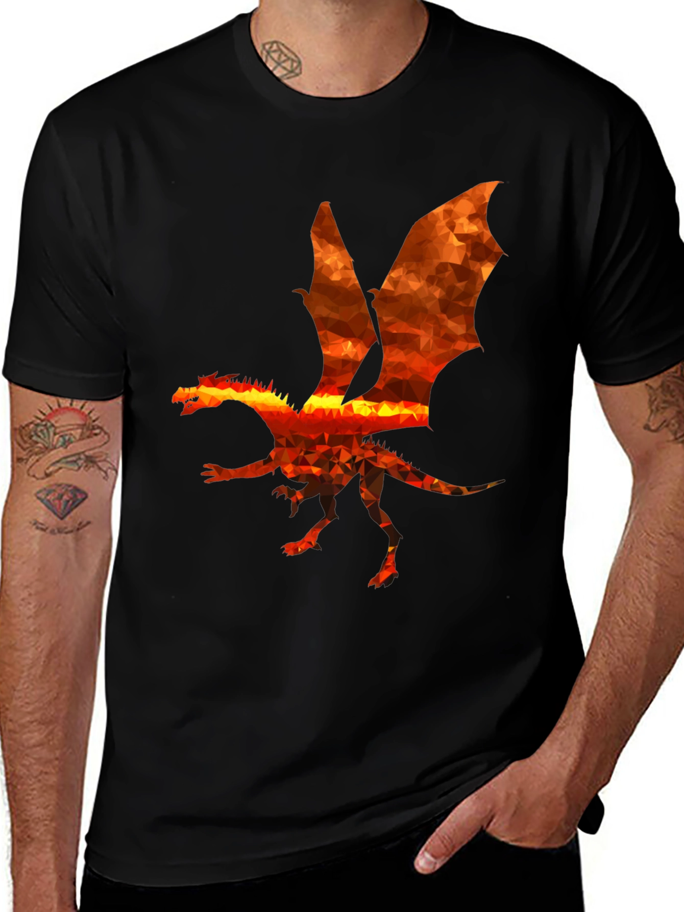Variant 11 of Fiery Dragon Graphic Tee - Black