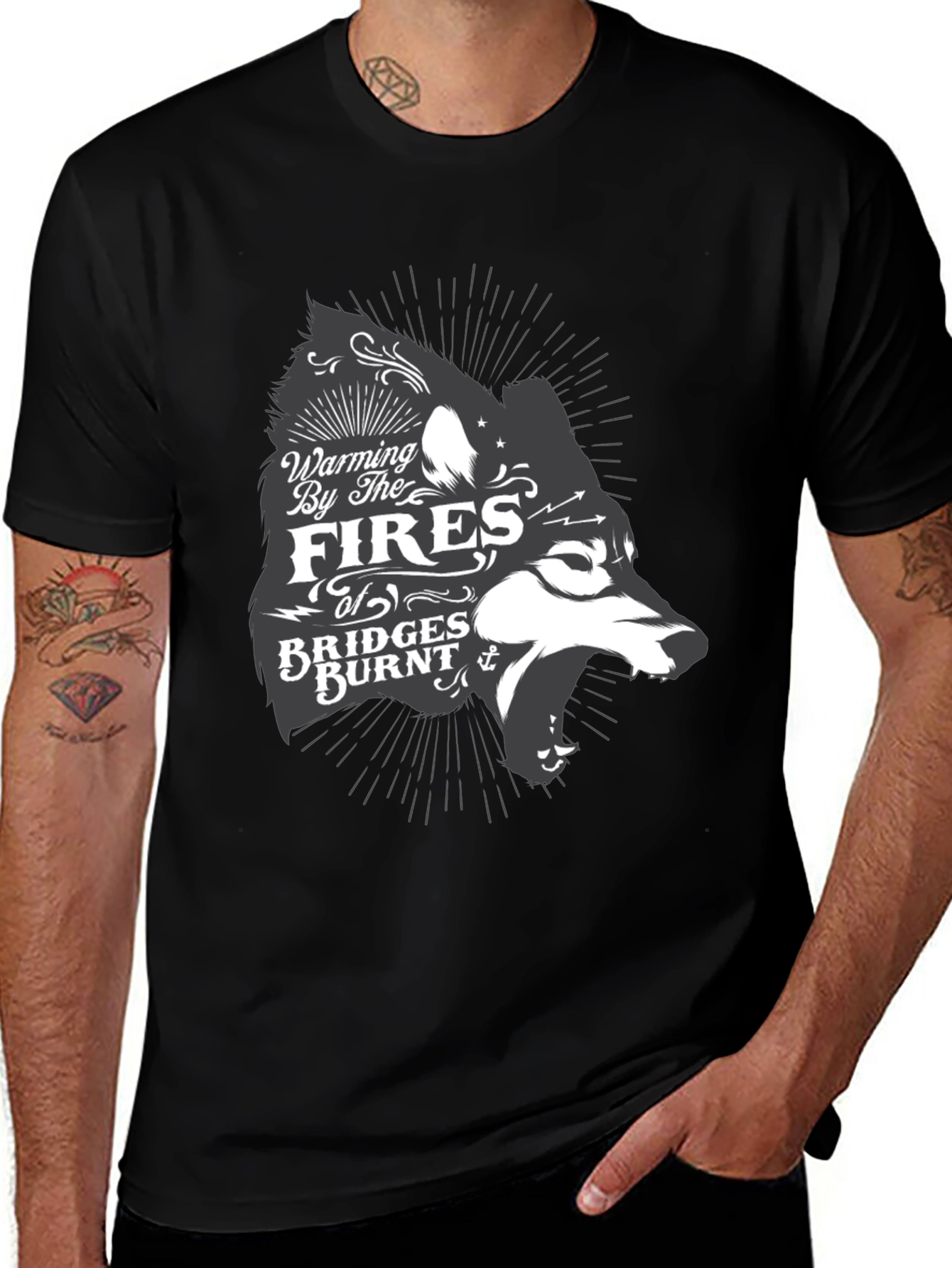 Variant 10 of Warming by the Fires Wolf Graphic Tee
