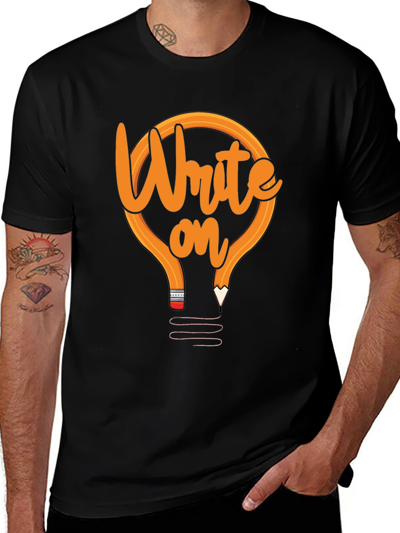 Write On Pencil Lightbulb Graphic Tee