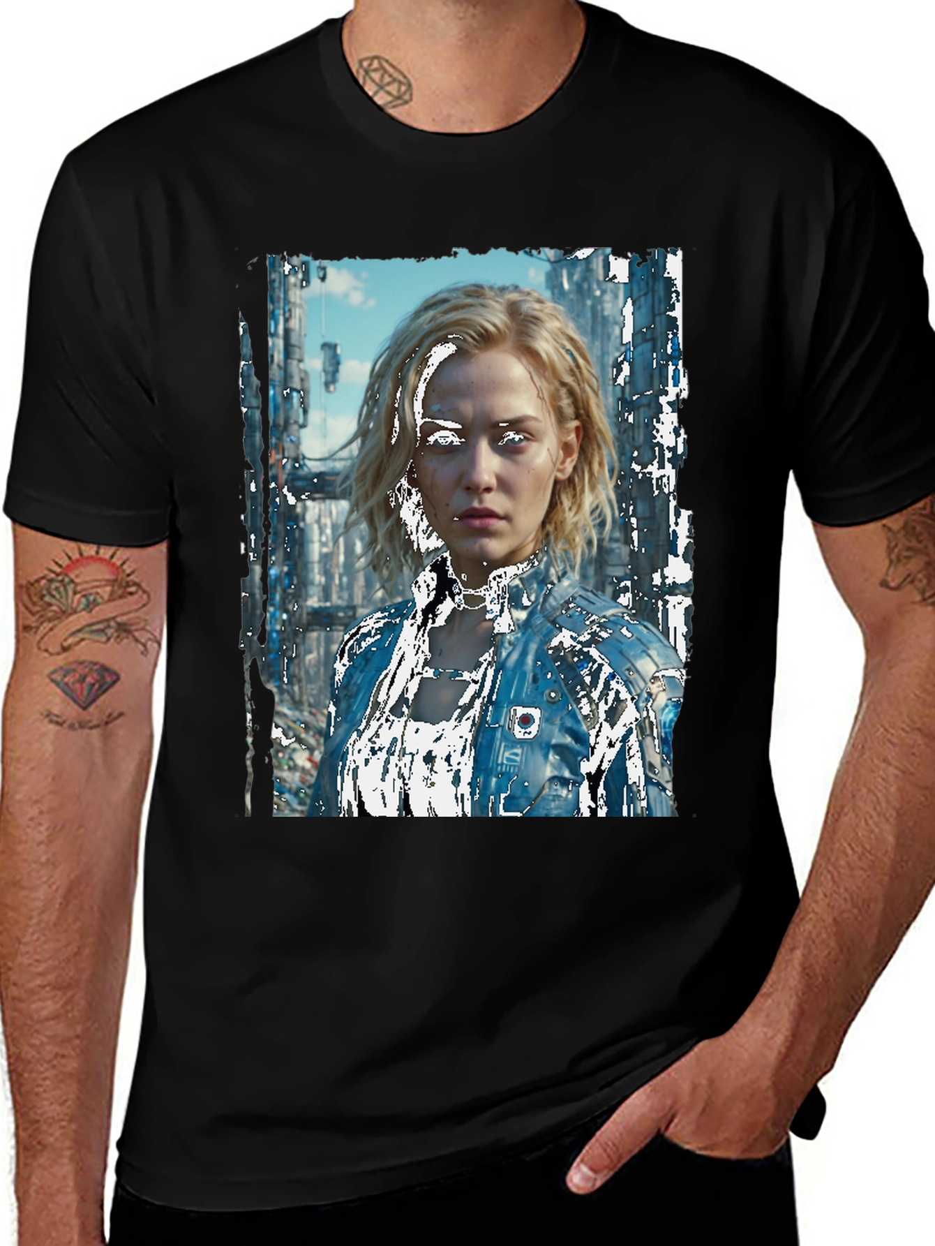 Variant 10 of Sci-Fi Portrait Black T-Shirt