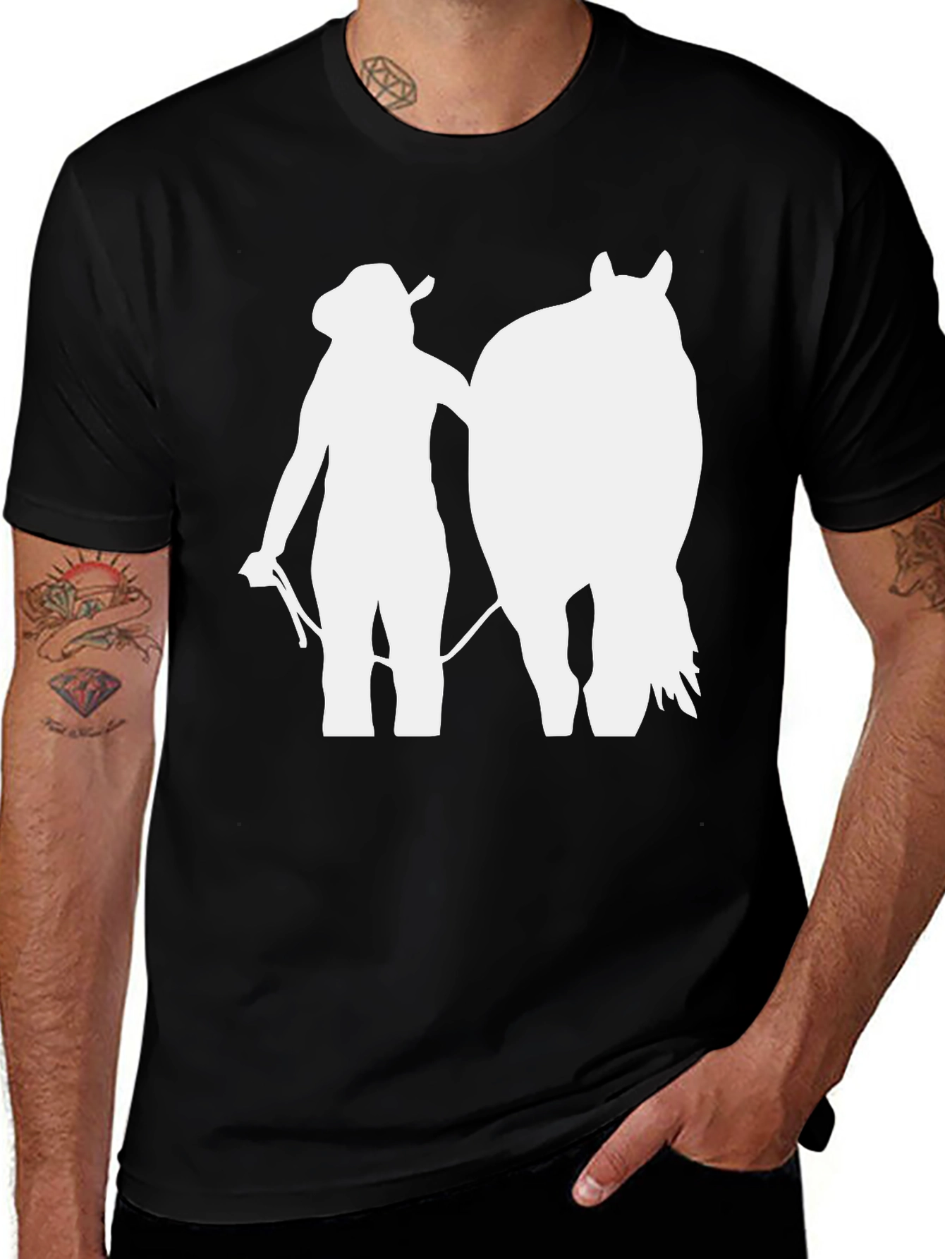 Variant 20 of Cowgirl Horse T-Shirt: Western Silhouette Tee