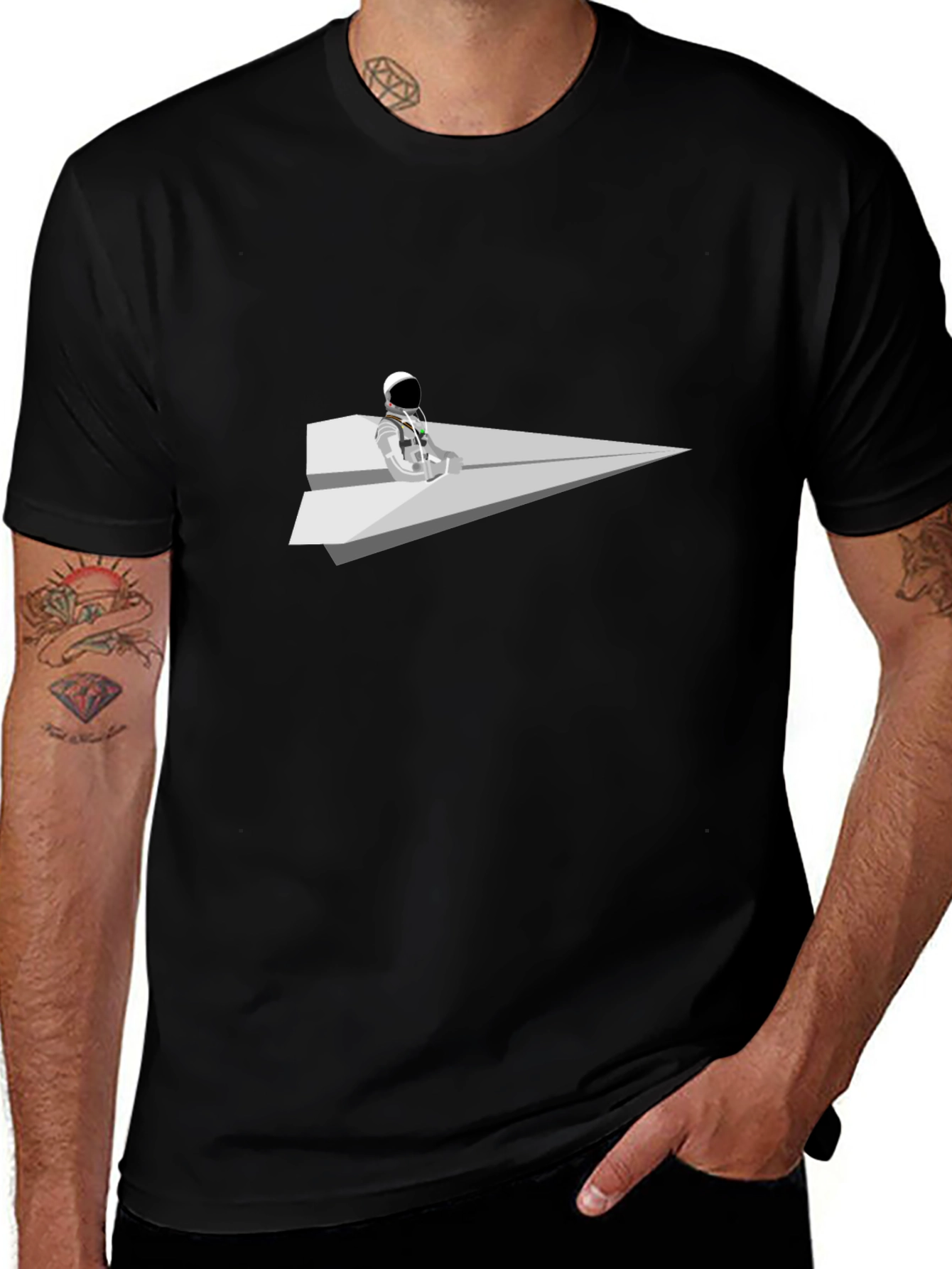 Variant 11 of Astronaut Paper Airplane T-Shirt