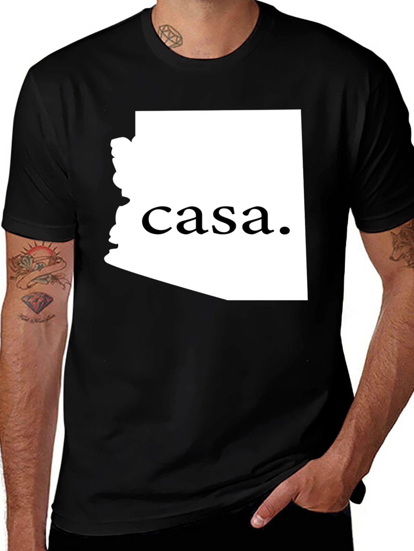 Casa Arizona Graphic Tee - Black Cotton Casual Wear