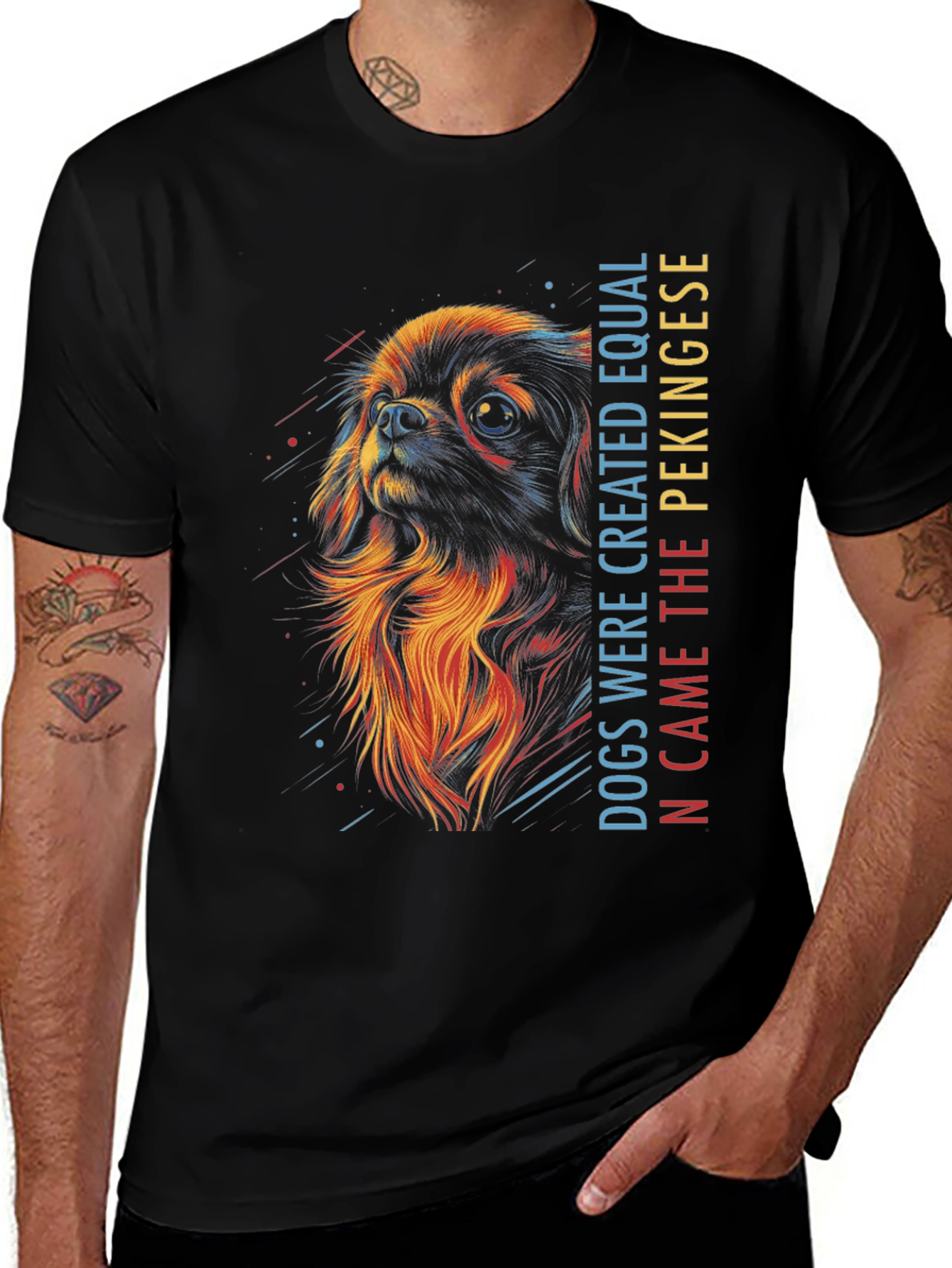 Pekingese Dog Graphic T-Shirt - Dogs Created Equal Tee