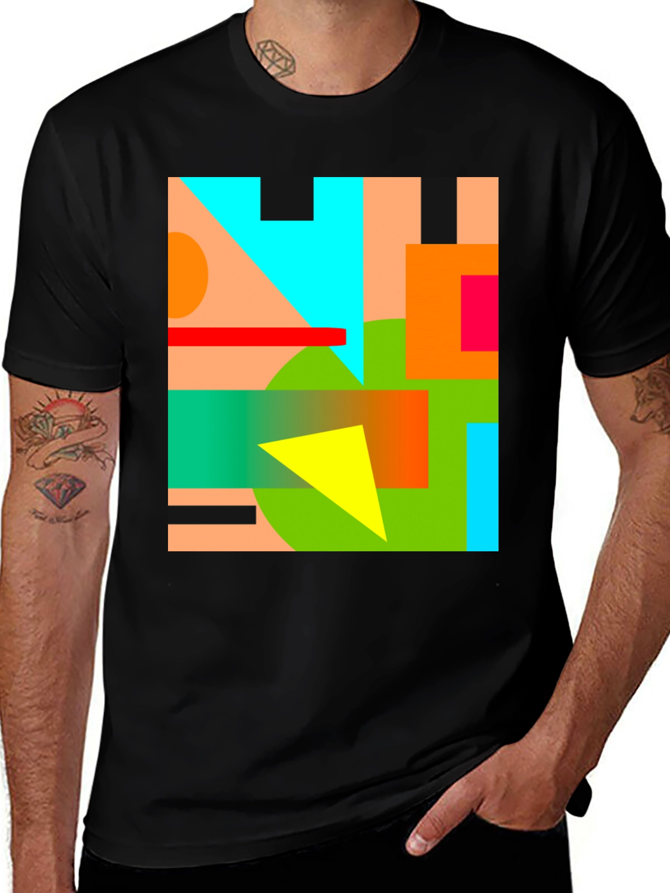 Variant 7 of Abstract Geometric Graphic Tee - Modern Art Shirt