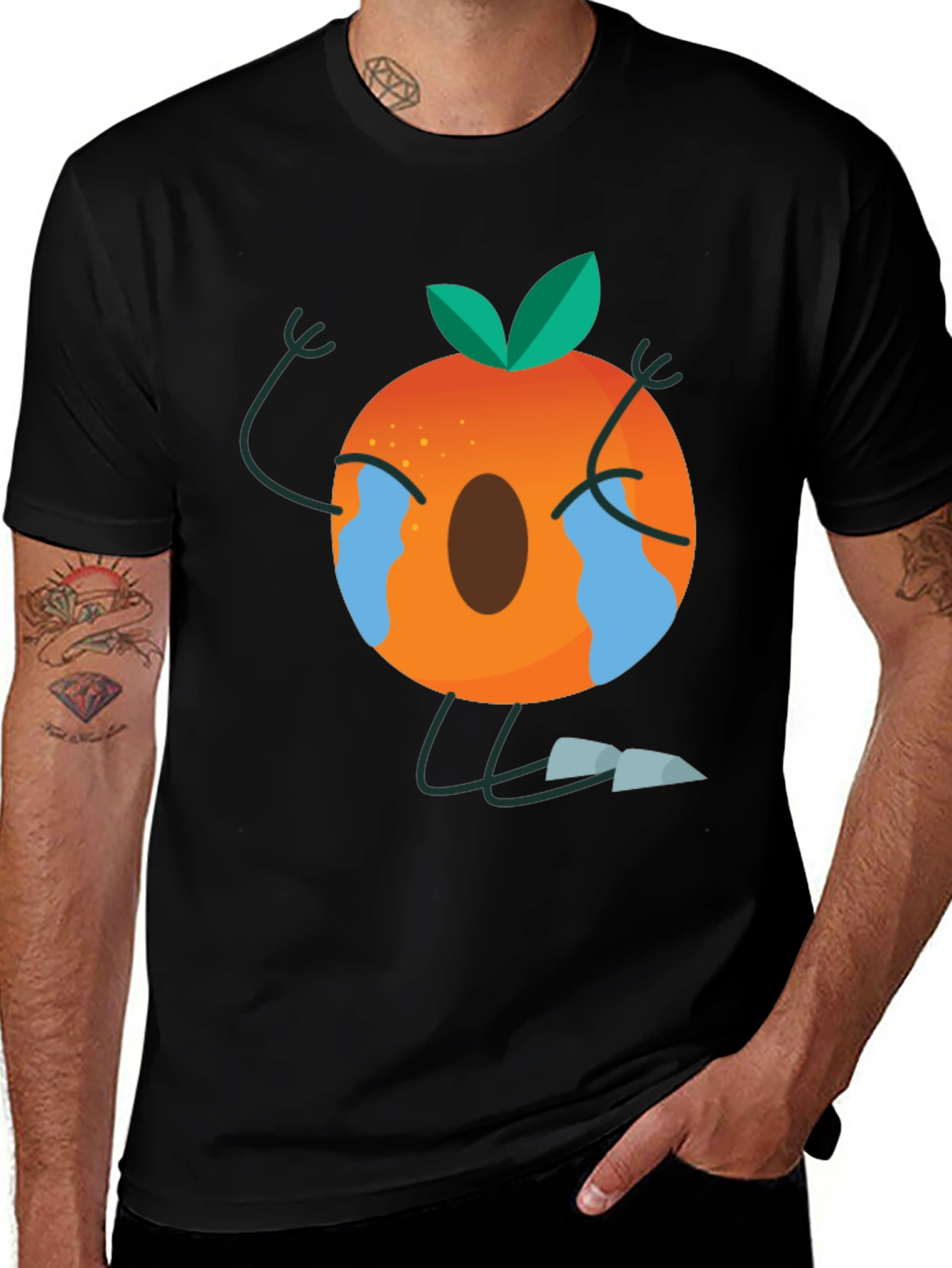 Variant 17 of Crying Peach Graphic Tee - Soft Cotton Blend