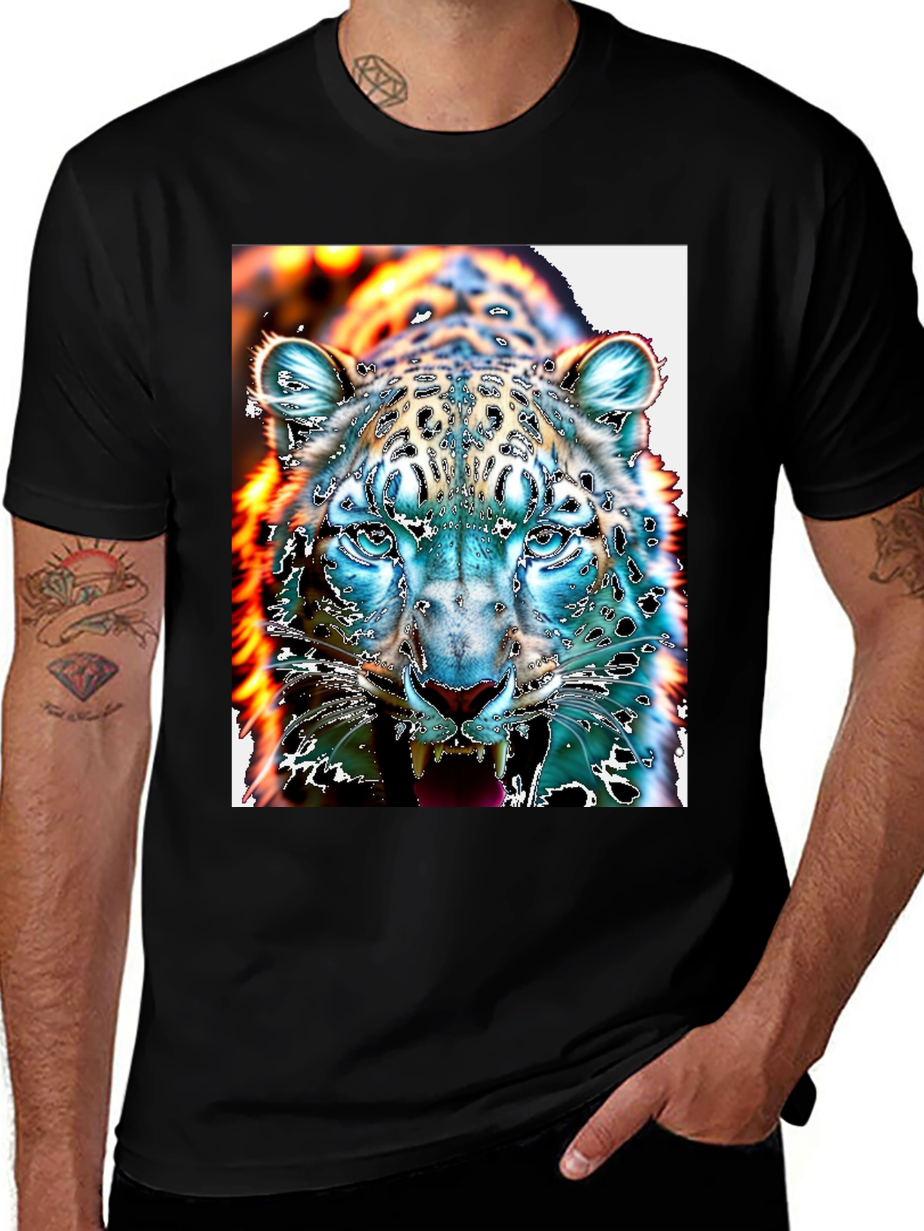 Variant 7 of Fiery Ice Leopard Graphic Tee
