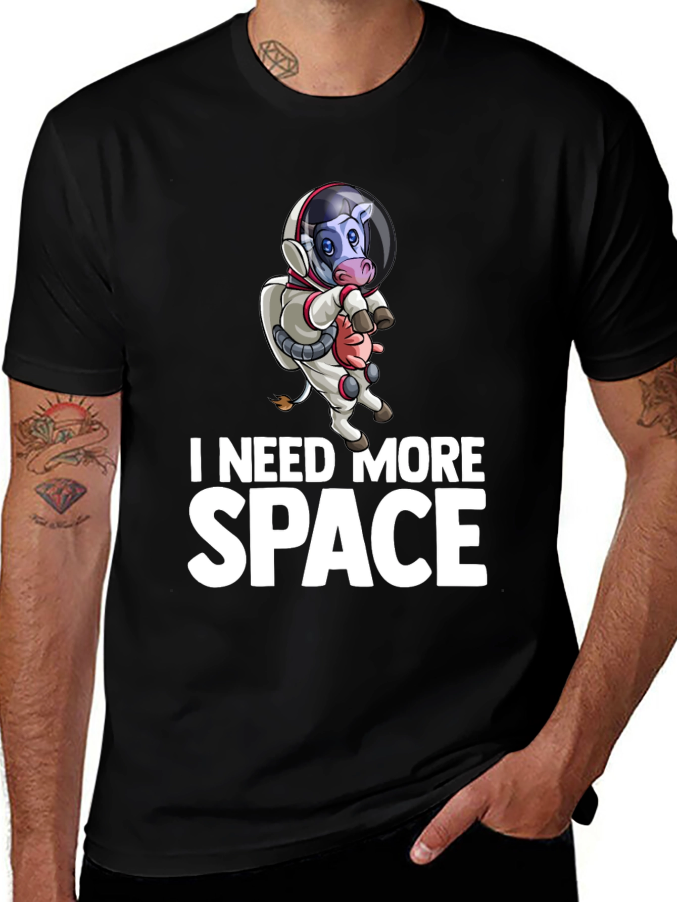 Variant 4 of I Need More Space Cow Astronaut Graphic T-Shirt