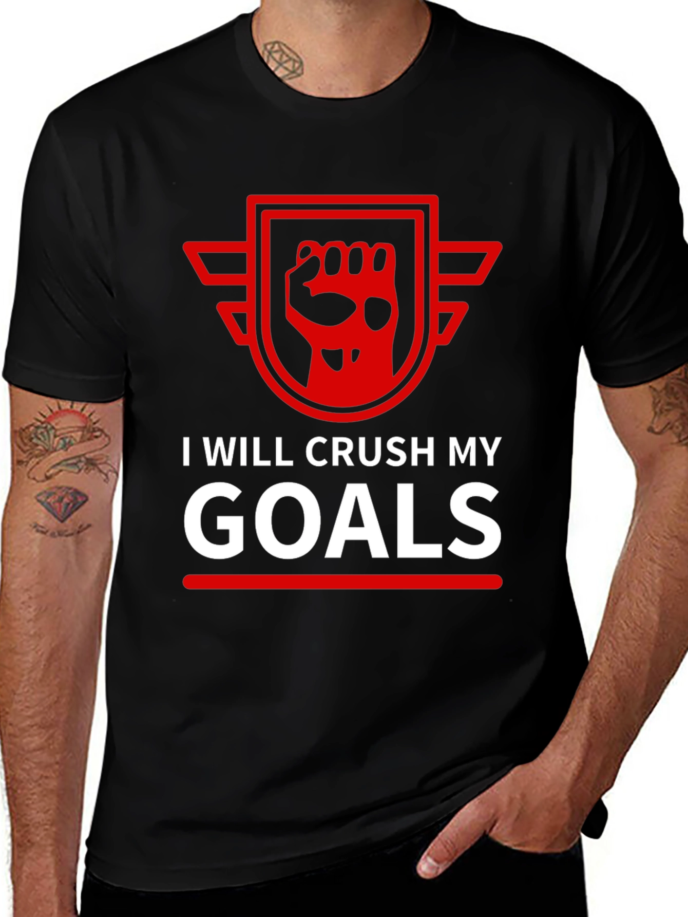 Variant 11 of I Will Crush My Goals Black T-Shirt