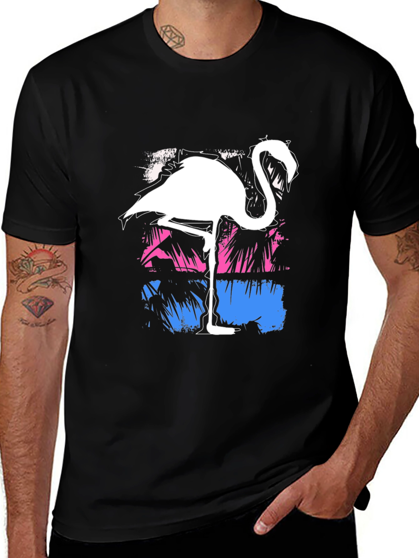 Variant 12 of Tropical Flamingo Graphic Tee - Cool Summer Style