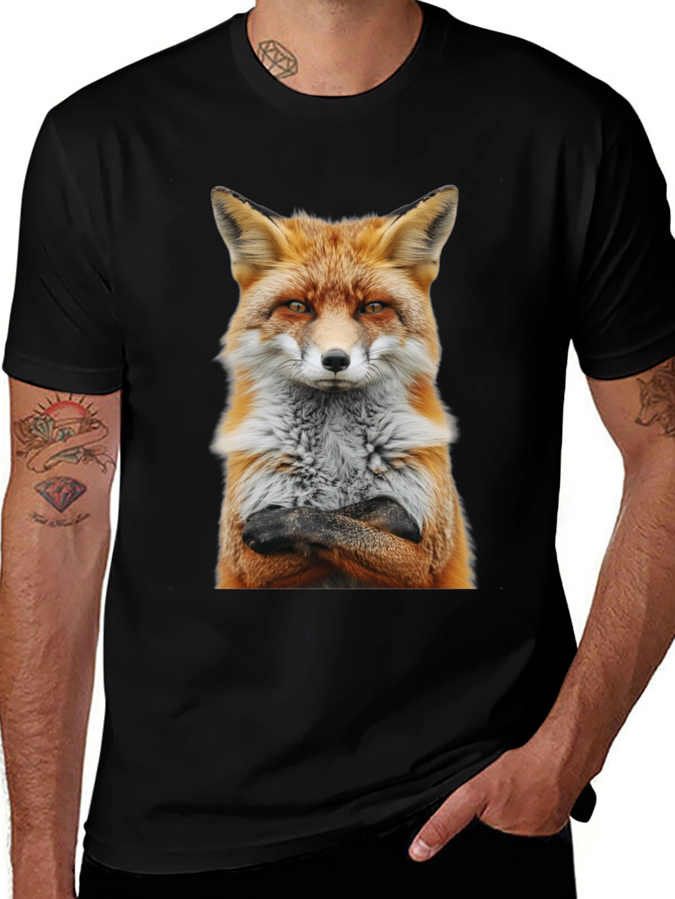 Variant 18 of Fox with Attitude Graphic Tee - Cool Animal Shirt