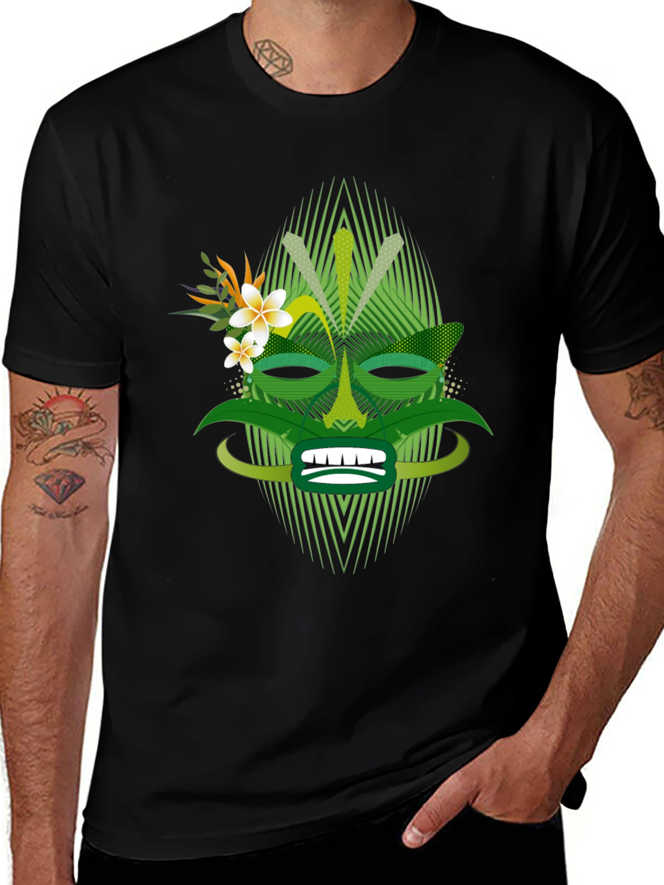 Variant 10 of Tropical Tiki Mask Graphic Tee