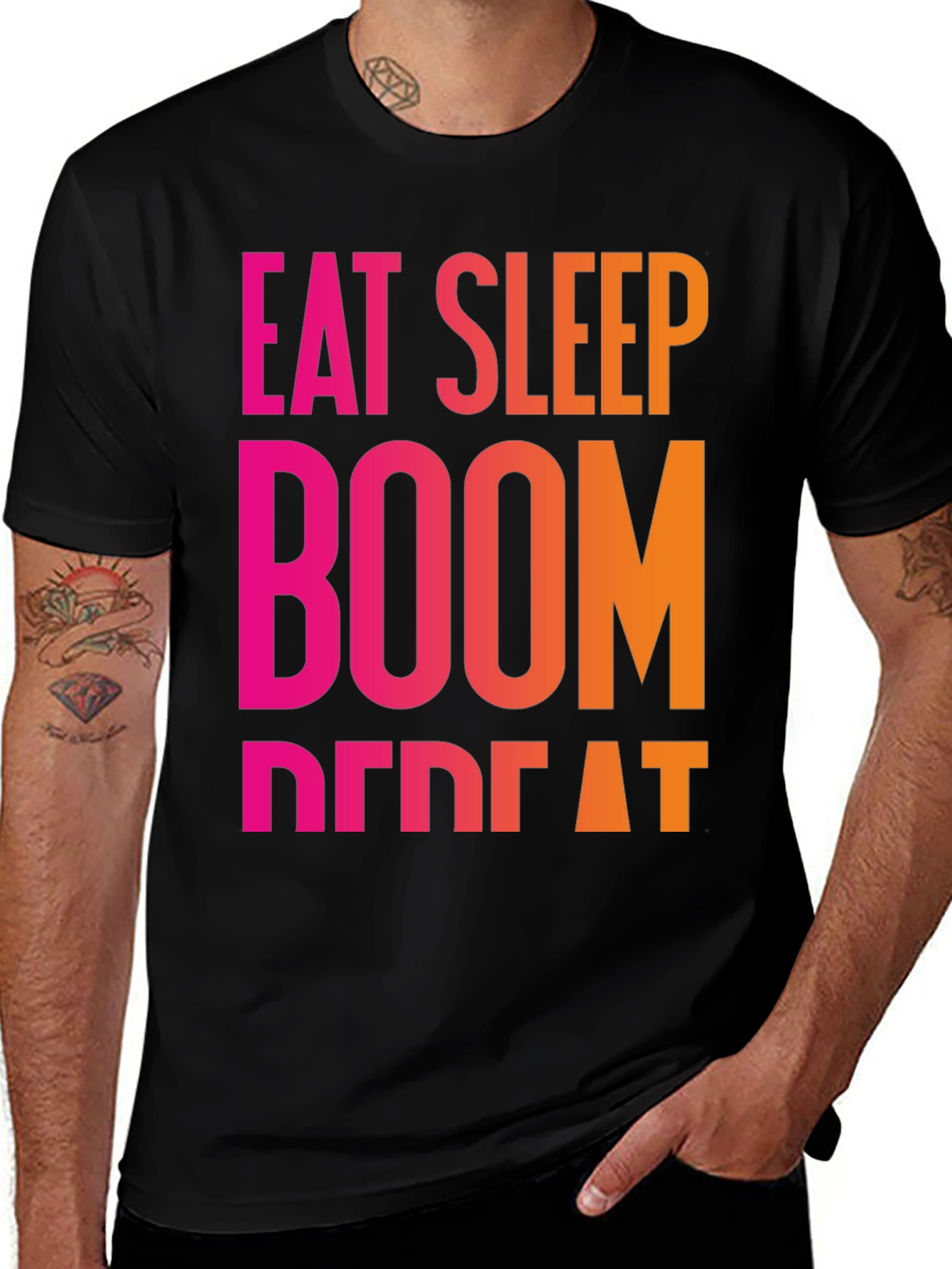 Variant 21 of Eat Sleep Boom Repeat Black T-Shirt