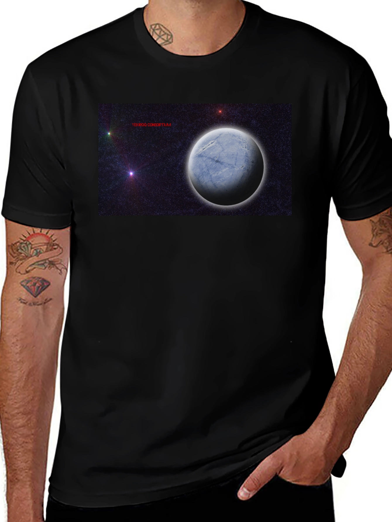 Variant 17 of Cosmic Planet Graphic Tee - Black Unisex T-Shirt