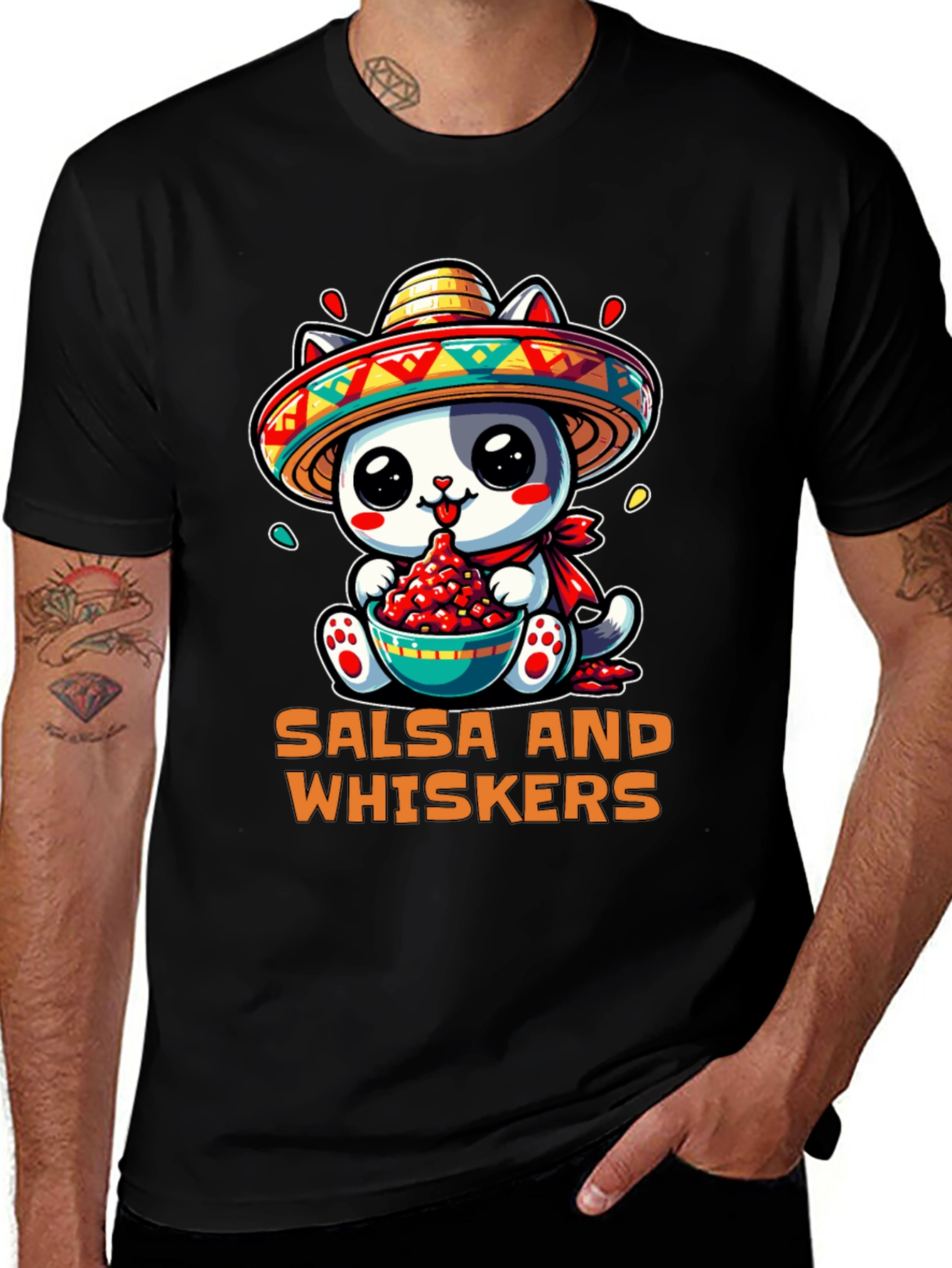 Variant 12 of Salsa and Whiskers Cute Cat T-Shirt