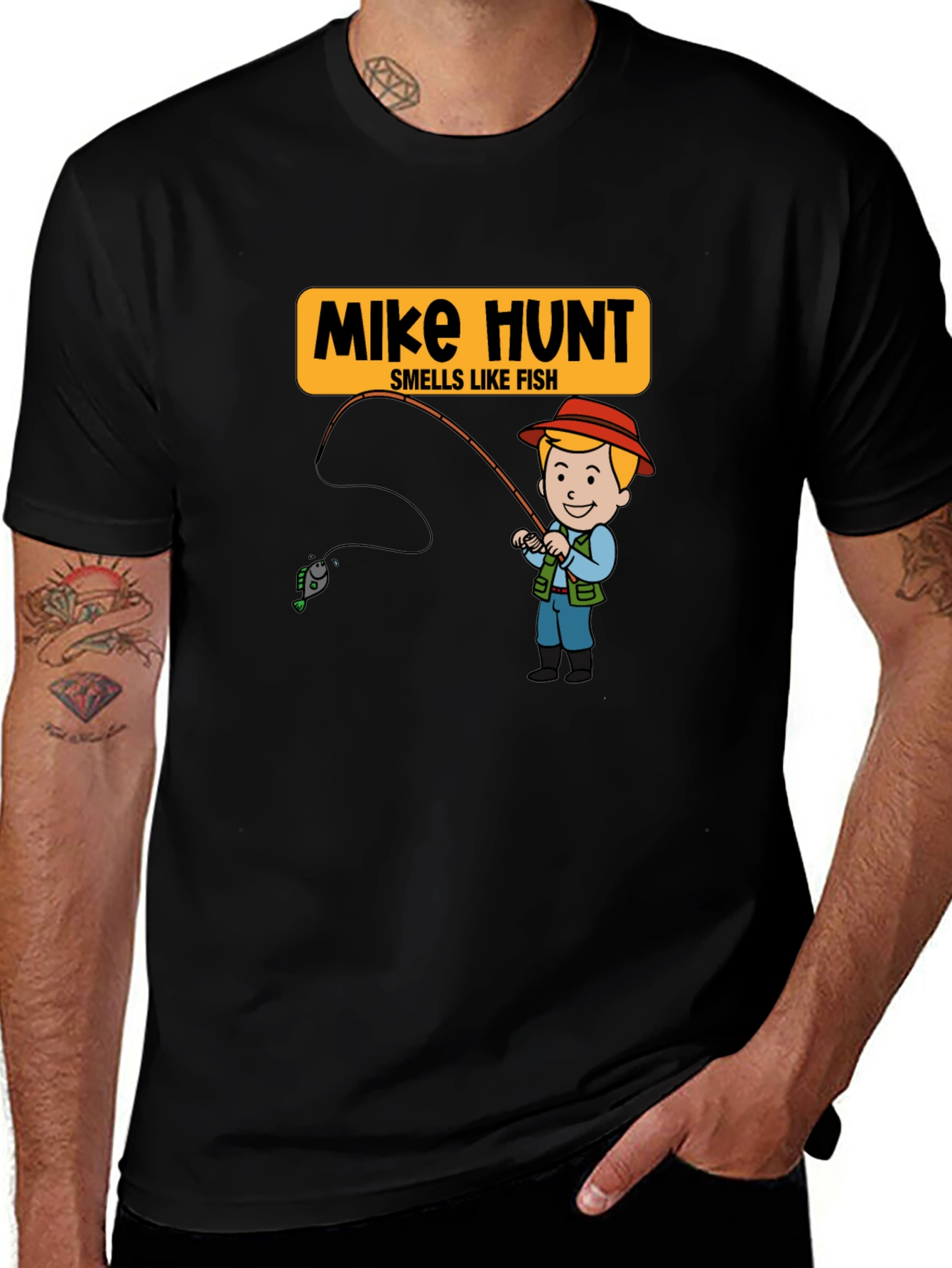 Variant 5 of Mike Hunt Smells Like Fish T-Shirt