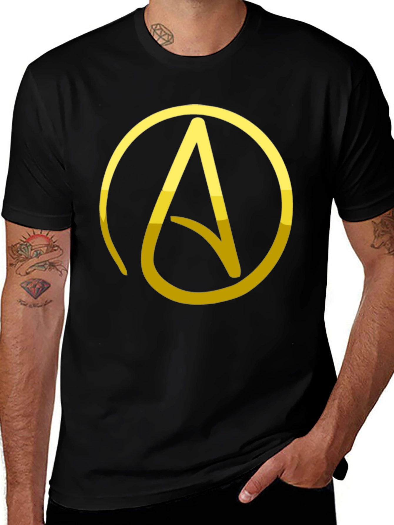 Atheist Symbol T-Shirt - Stylish and Comfortable Black Tee